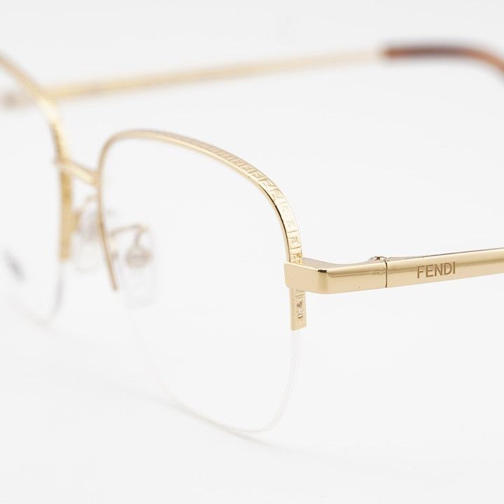 Fendi Fendi FE50106F 030 Eyeglasses Gold 54mm Square Frame Size ONE SIZE - 2 Thumbnail