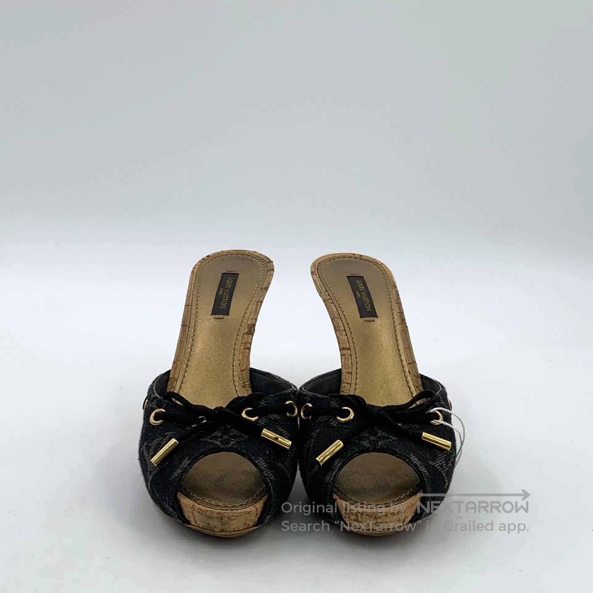 Louis Vuitton Louis Vuitton Black Monogram Print Ankle Strap High Heel M Size US 7.5 / IT 37.5 - 3 Thumbnail