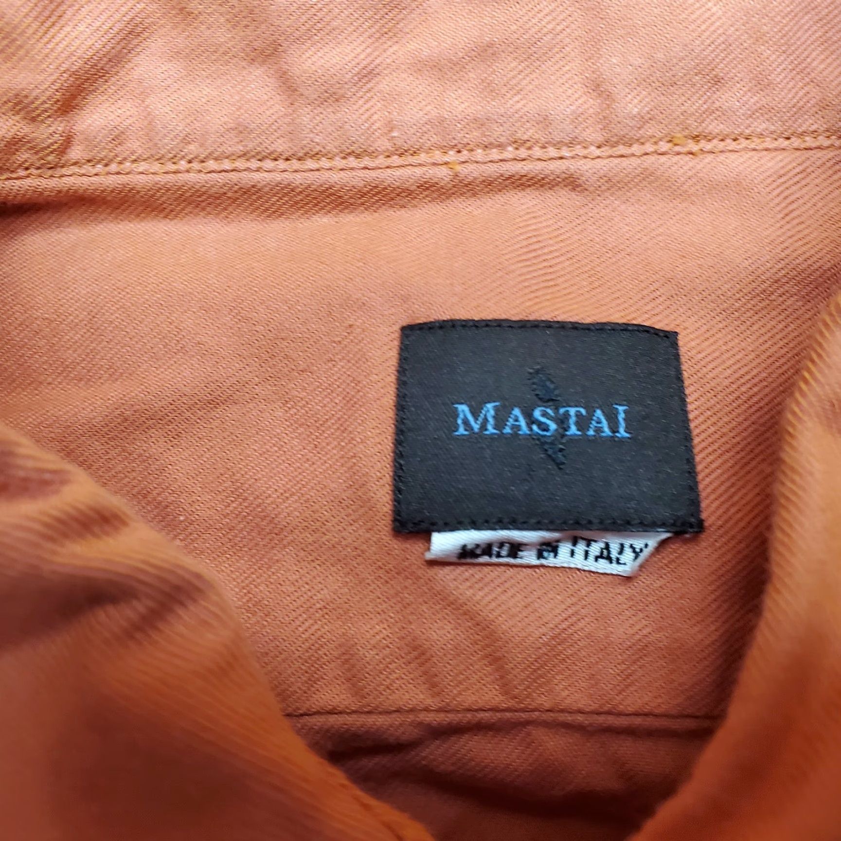 Vintage Mastai Shirt Mens 40 Orange Long Sleeve Button 100% Cotton Dress Casual Size US L / EU 52-54 / 3 - 5 Thumbnail