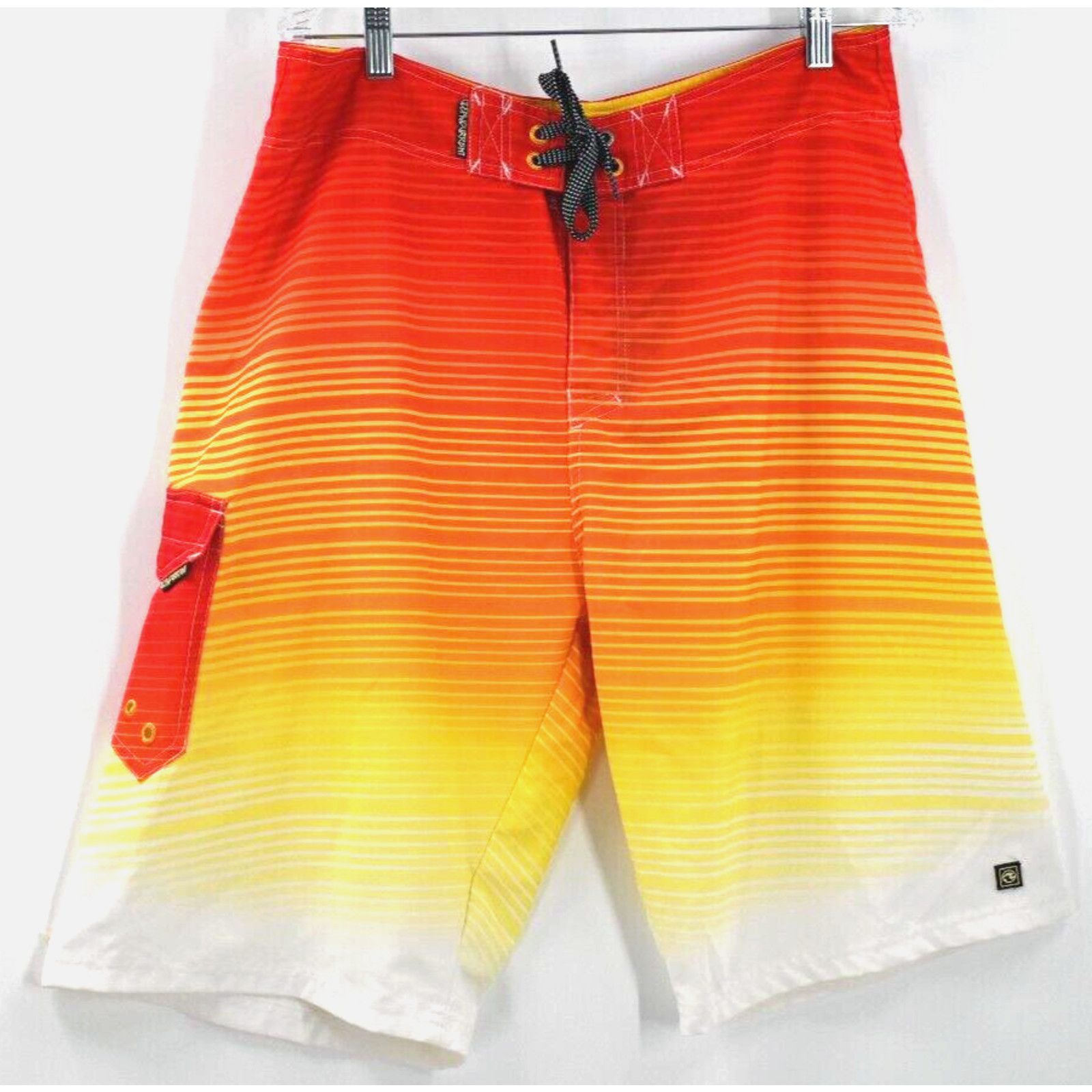 Ocean Current Ocean Current 34 Ombre Stripe Orange Unlined Board Shorts Size US 34 / EU 50 - 1 Thumbnail