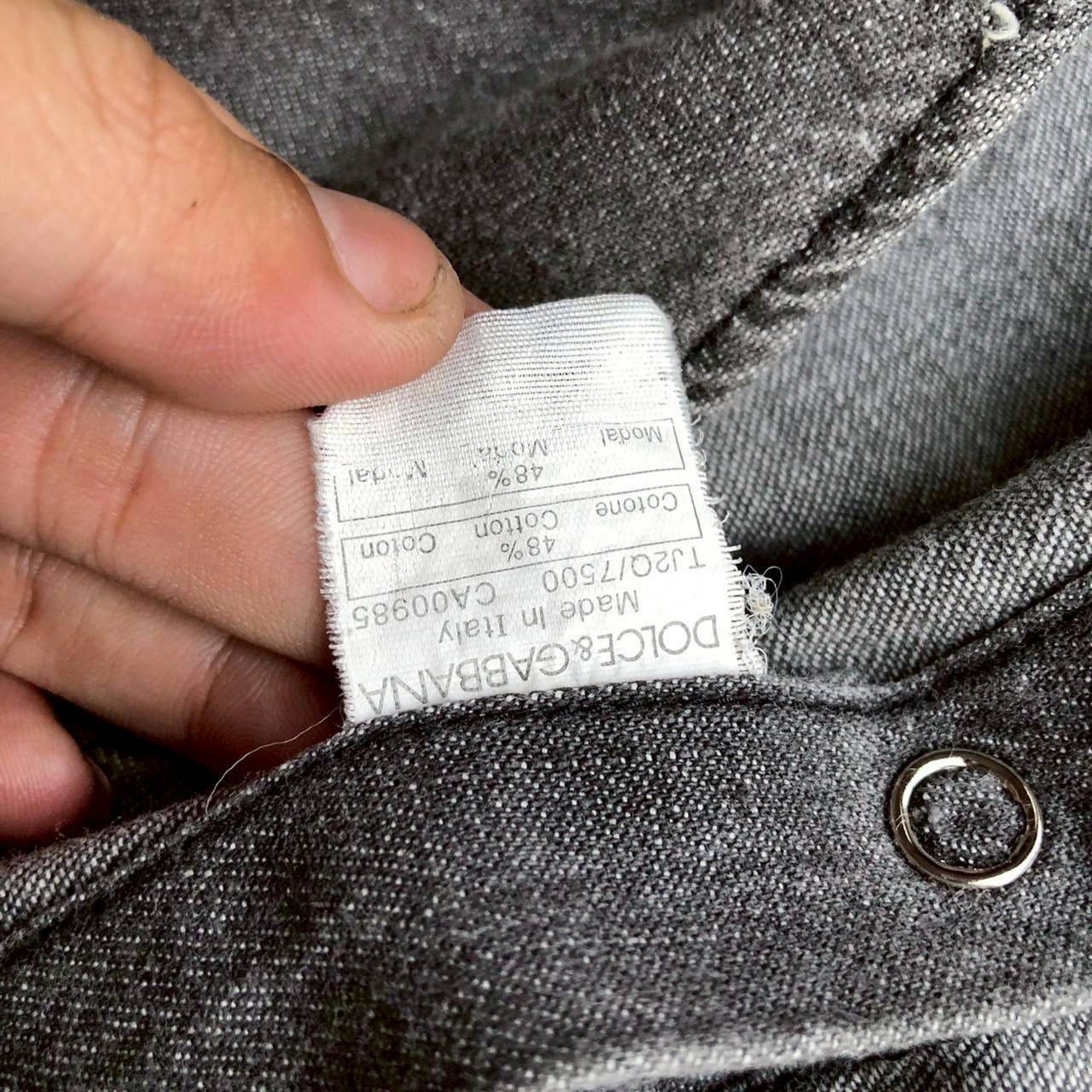 Dolce & Gabbana Dolce & Gabbana Sicilia Grey Denim Shirt Size S / US 4 / IT 40 - 10 Thumbnail