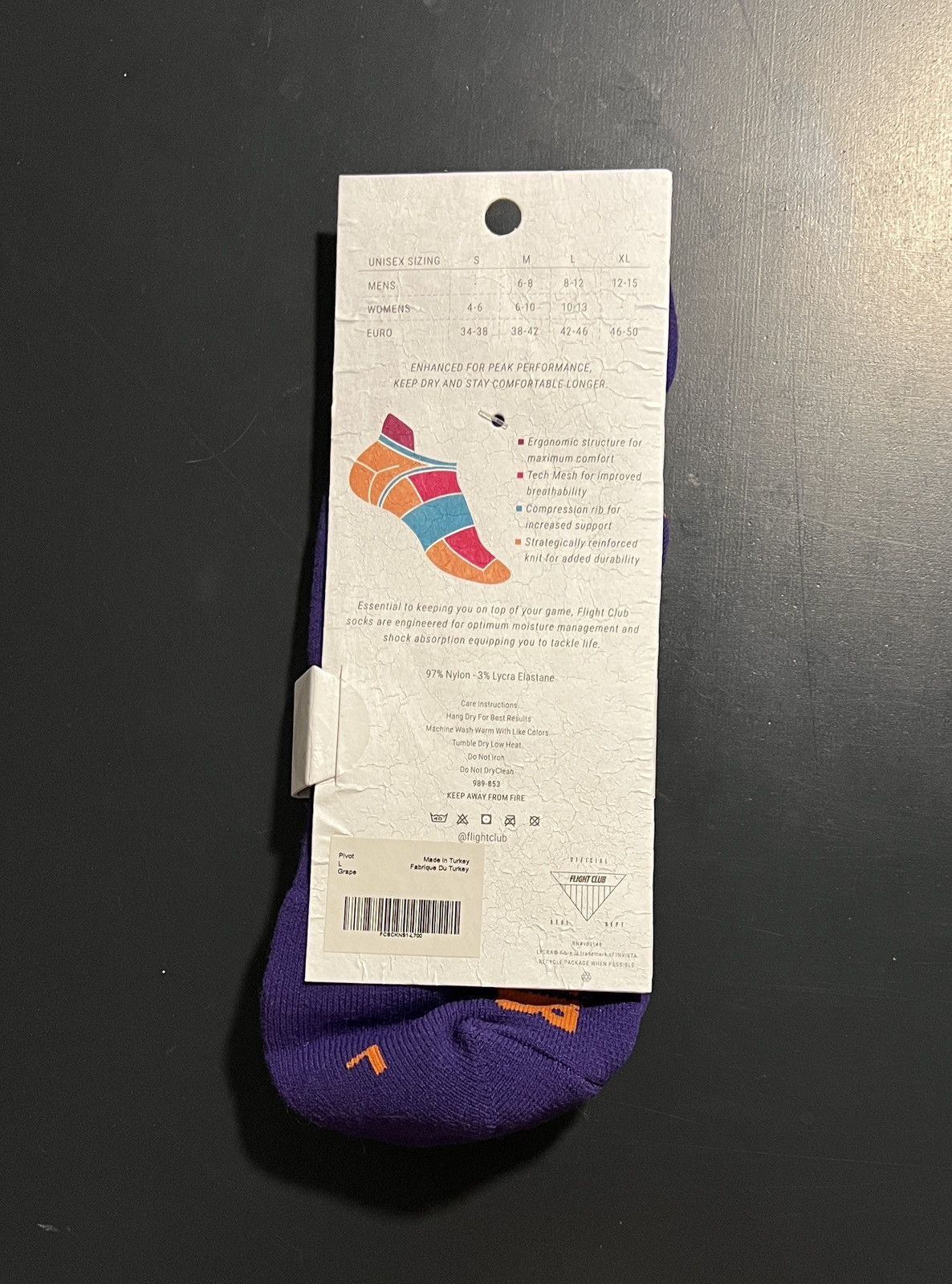 Flight Club Flight Club Purple Stealth Socks - Size Large Size ONE SIZE - 2 Thumbnail