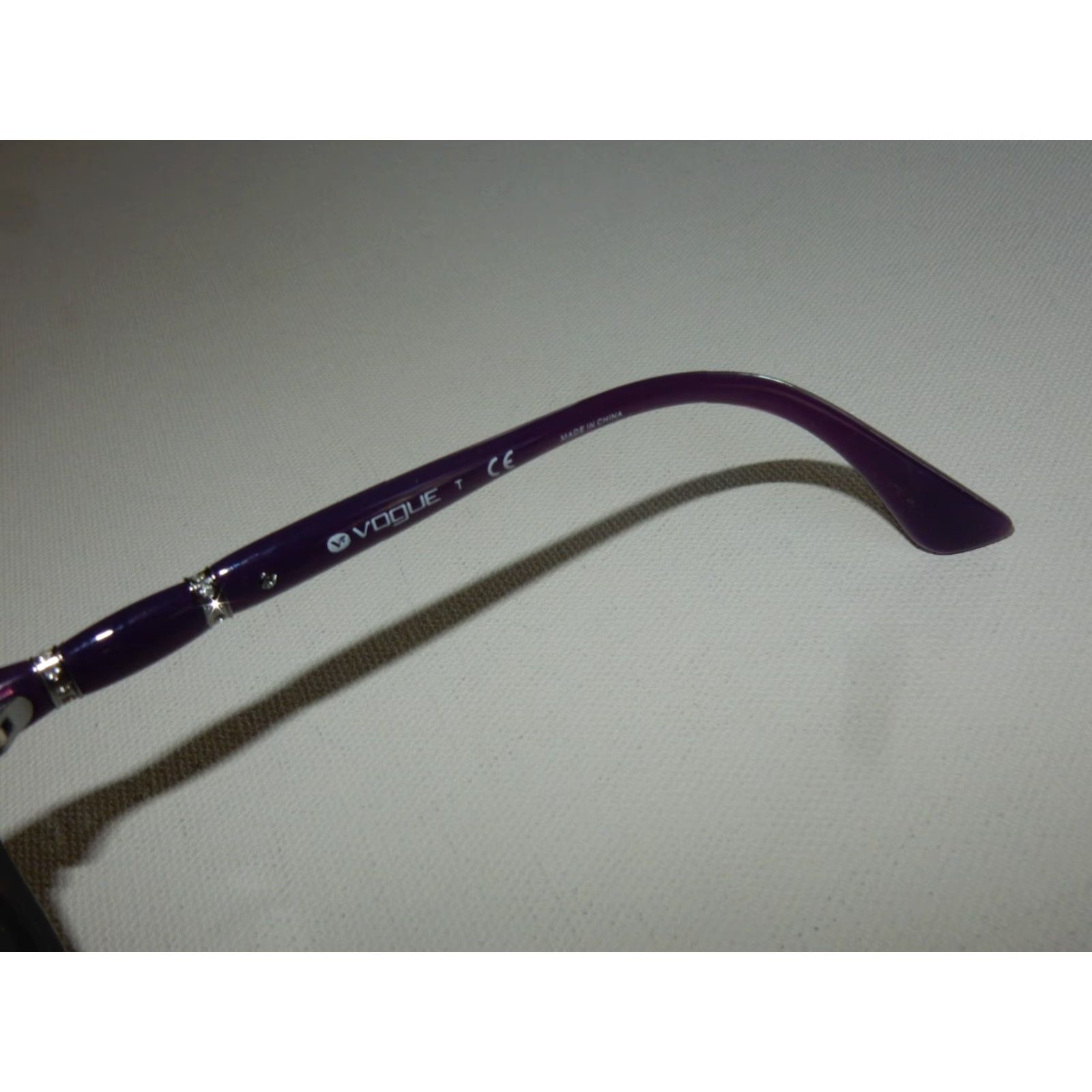 Vogue VINTAGE Vogue Sunglasses Frames Only 56 17 140 Purple Women Adult One Size Clear Frames, 56mm 17mm 140mm - Womens Size ONE SIZE - 4 Thumbnail