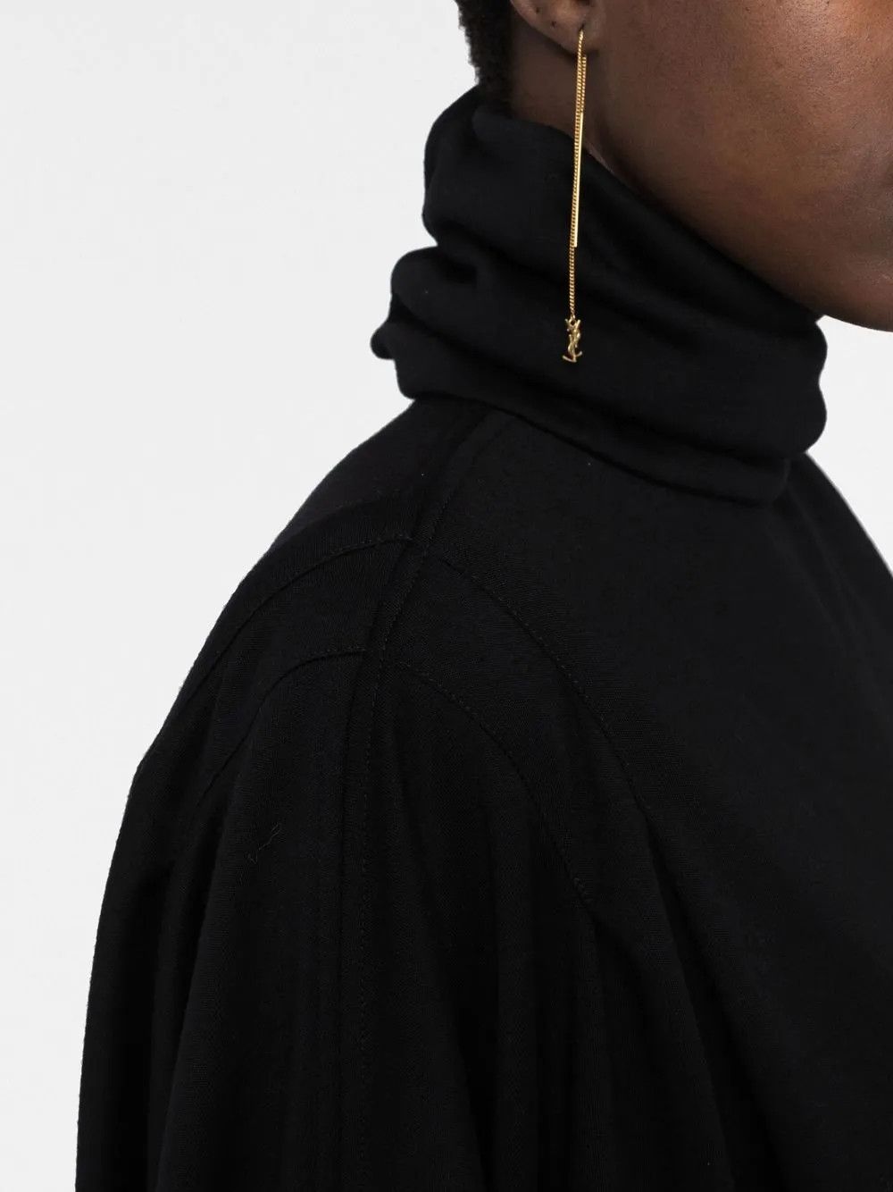 Saint Laurent Paris o1y0126 Midi Dress in Black Size S / US 4 / IT 40 - 3 Thumbnail