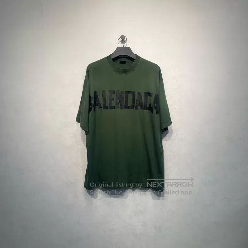 Balenciaga Balenciaga Tape green short sleeve t-shirt Size US L / EU 52-54 / 3 - 1 Thumbnail