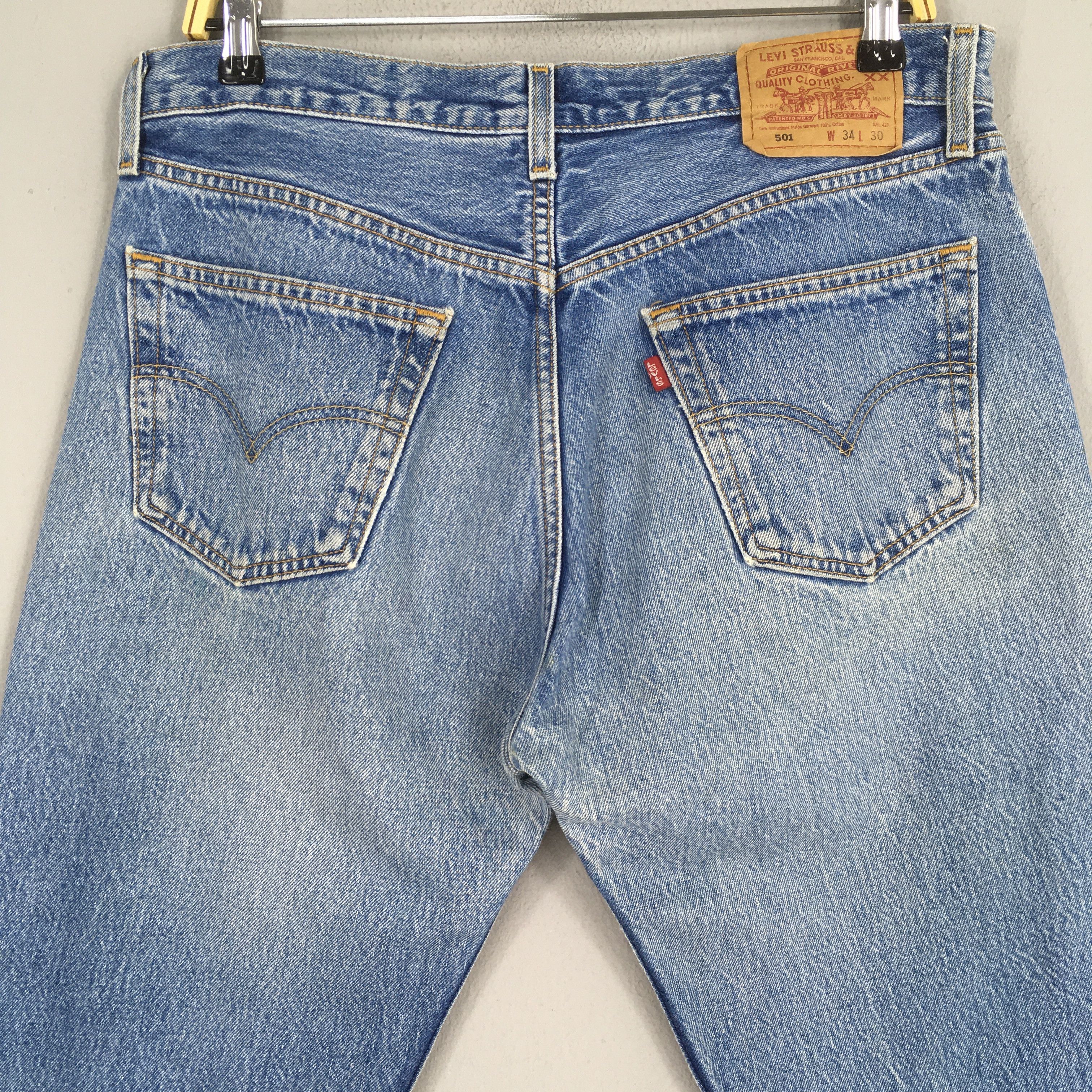 Levi's Size 33x29 Vintage 90s Levi's 501 Distressed Jeans S1351 Size US 33 - 8 Thumbnail