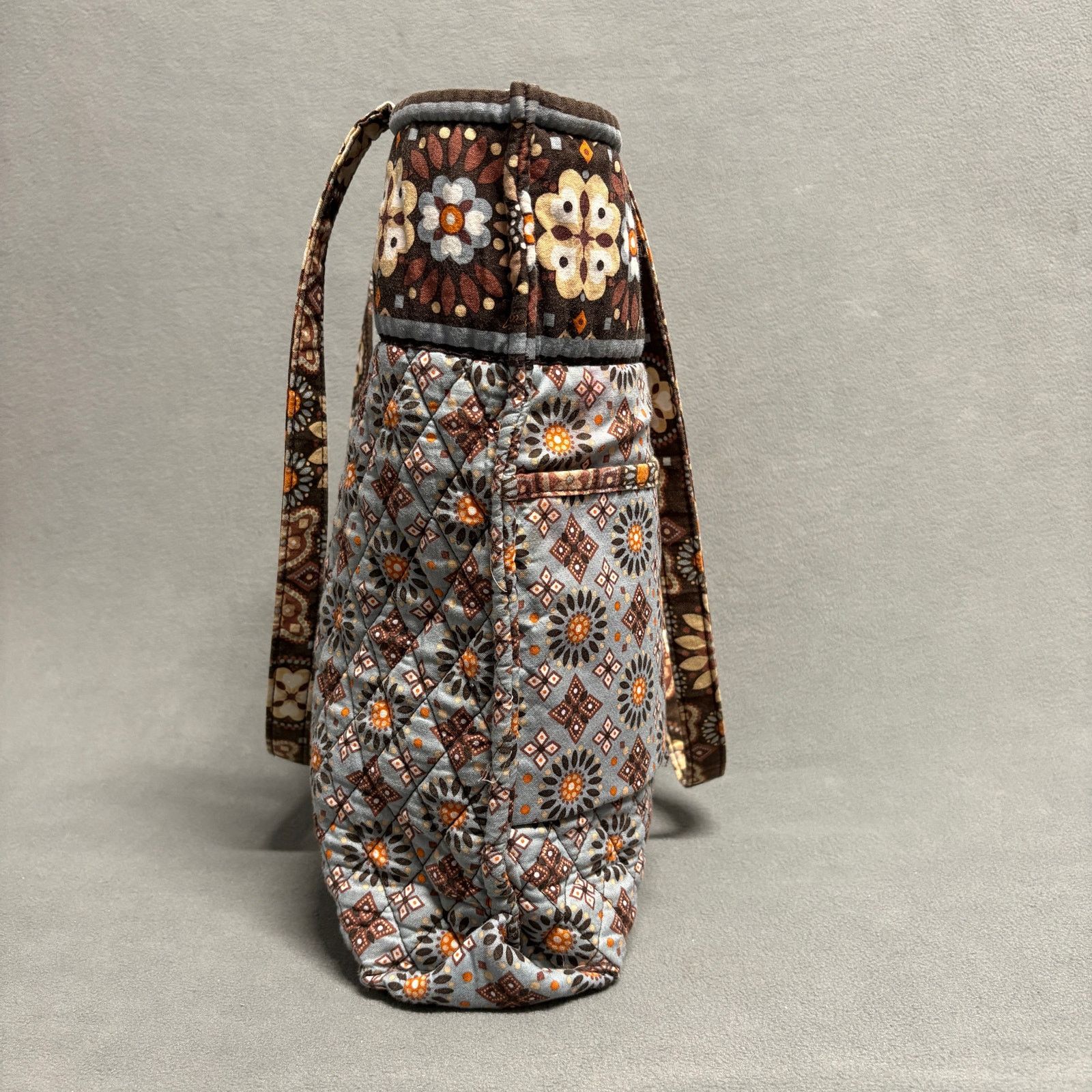 Vera Bradley Vera Bradley Quilted Tote Bag Floral Brown Blue 13"x14" Size ONE SIZE - 9 Thumbnail