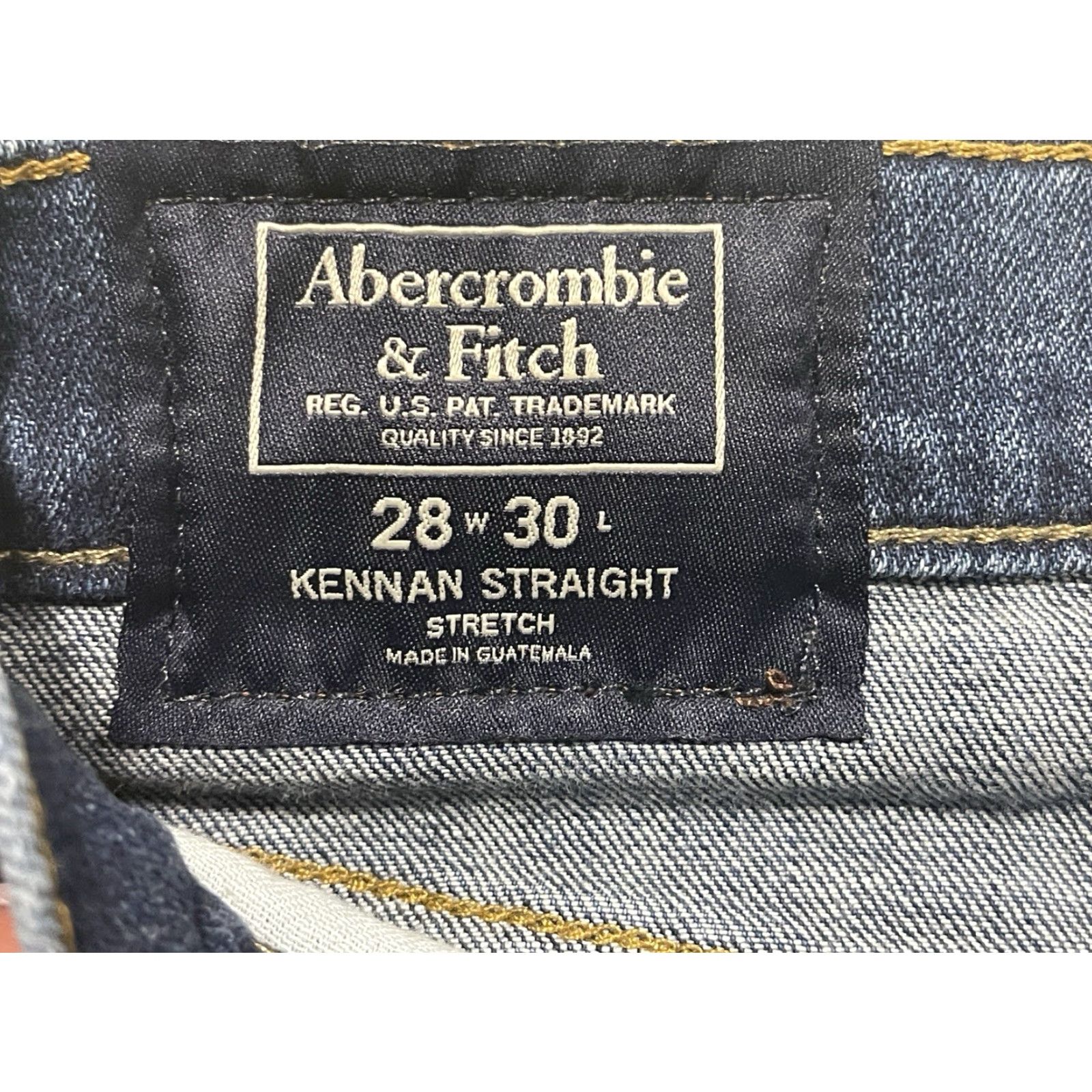 Abercrombie & Fitch ABERCROMBIE & FITCH VINTAGE Kennan Straight Stretch Distressed Blue Denim Jeans 28x30 Unisex Adults Size US 28 / EU 44 - 4 Thumbnail