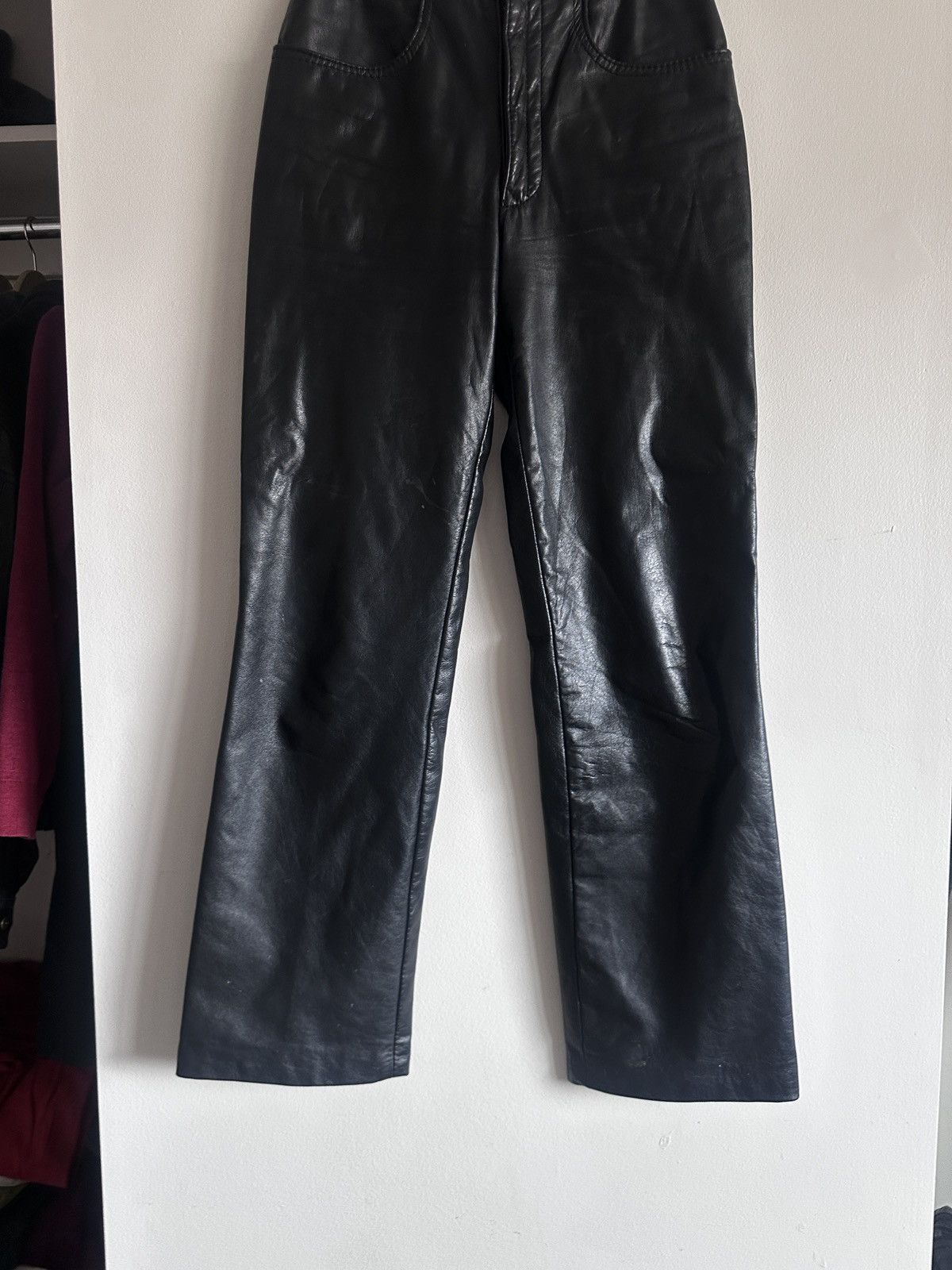 Leather × Vintage Vintage 00’s Black Leather Pants Size 28" / US 6 / IT 42 - 3 Thumbnail