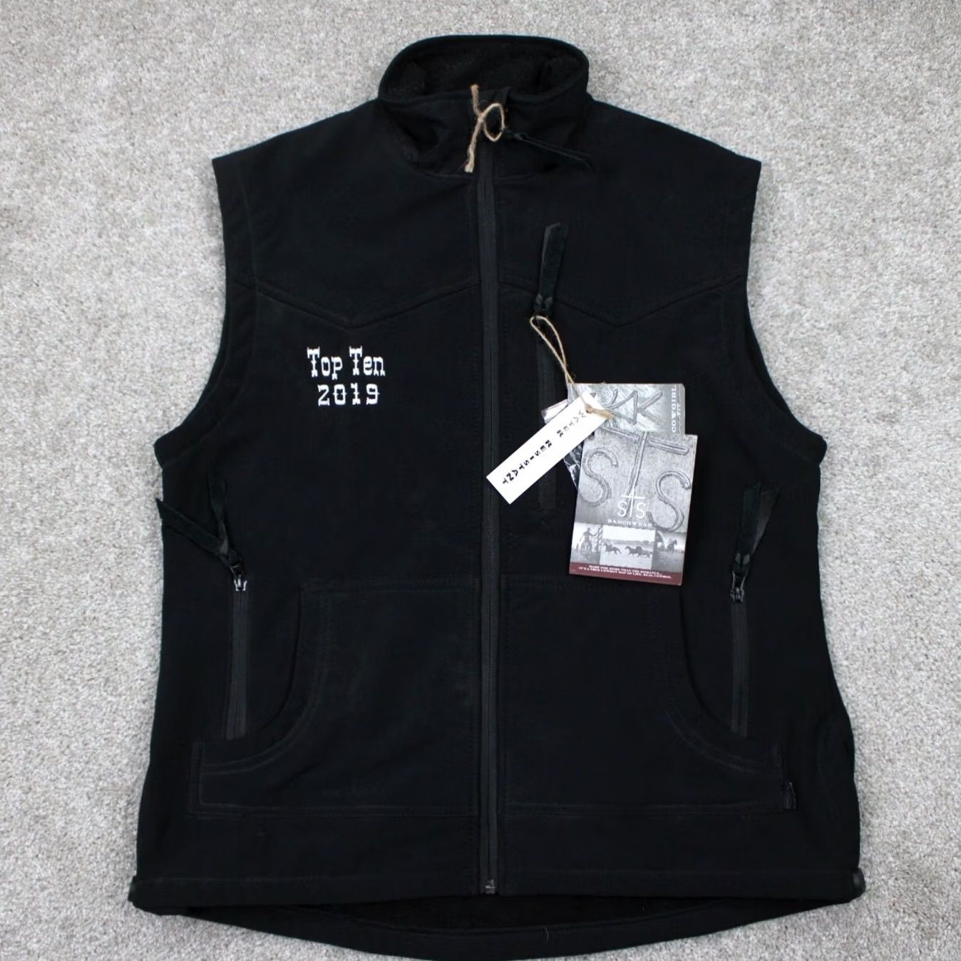 Vintage VINTAGE STS Ranchwear Barrier Vest NWT Womens XL Black Full Zip Polyester Jacket w/ Logo Size XL / US 12-14 / IT 48-50 - 2 Thumbnail