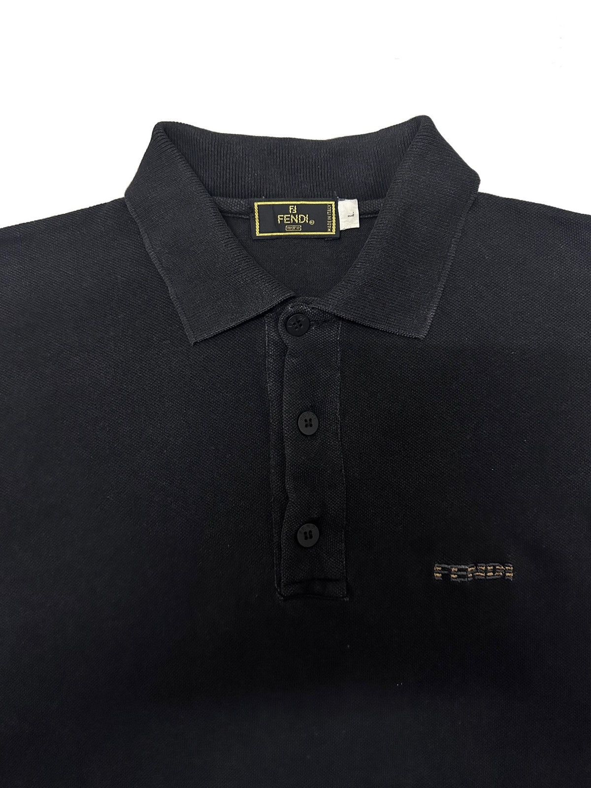 Designer × Fendi × Vintage Vintage 90s Fendi Maglia Embroidered Logo Rugby Polo Shirt Size US L / EU 52-54 / 3 - 2 Thumbnail