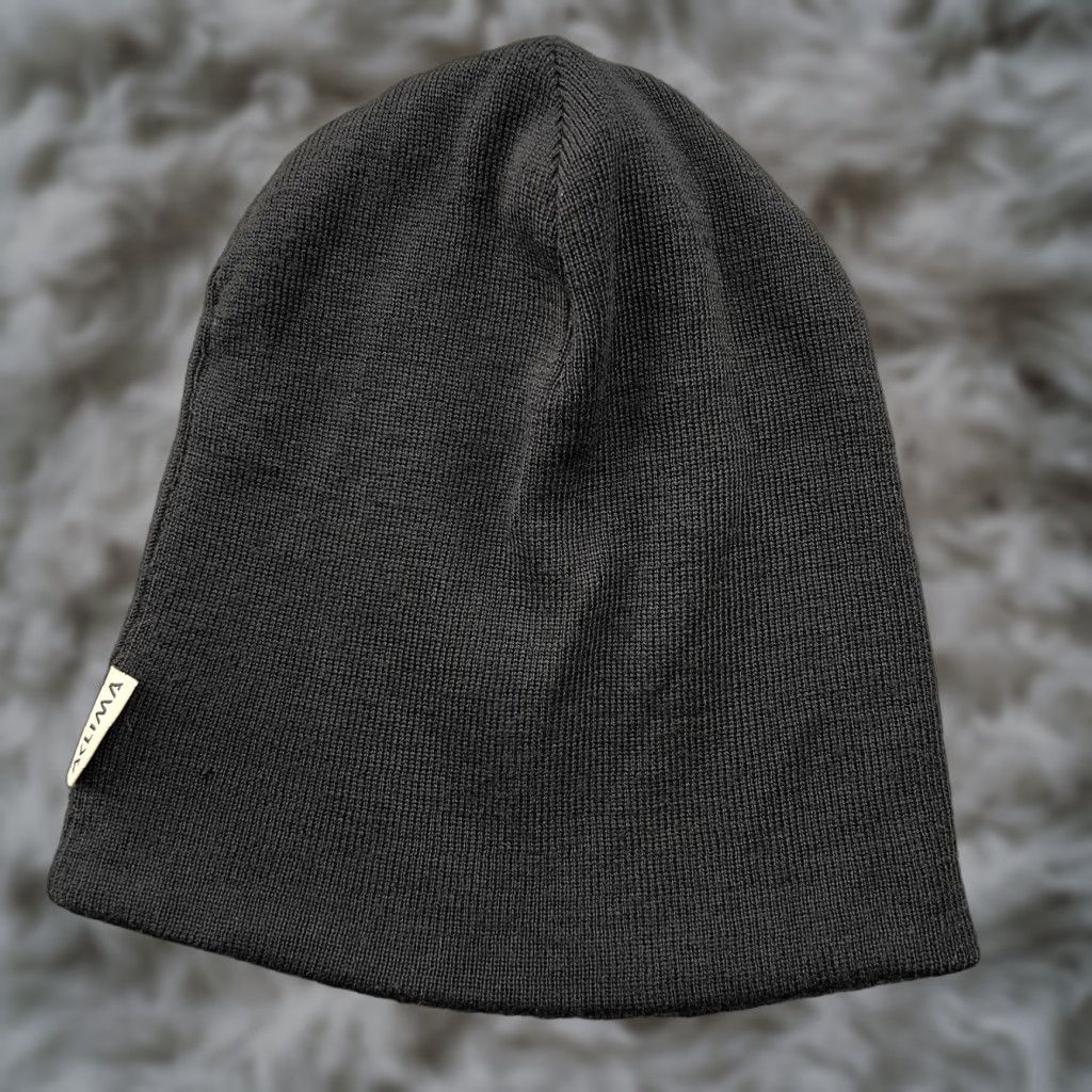 Vintage ACLIMA Beanie Hat One Size 100% Merino Wool Black Thermal Unisex Adults Knit Beanie Lined Shipped from Europe Ladies? Size ONE SIZE - 1 Thumbnail
