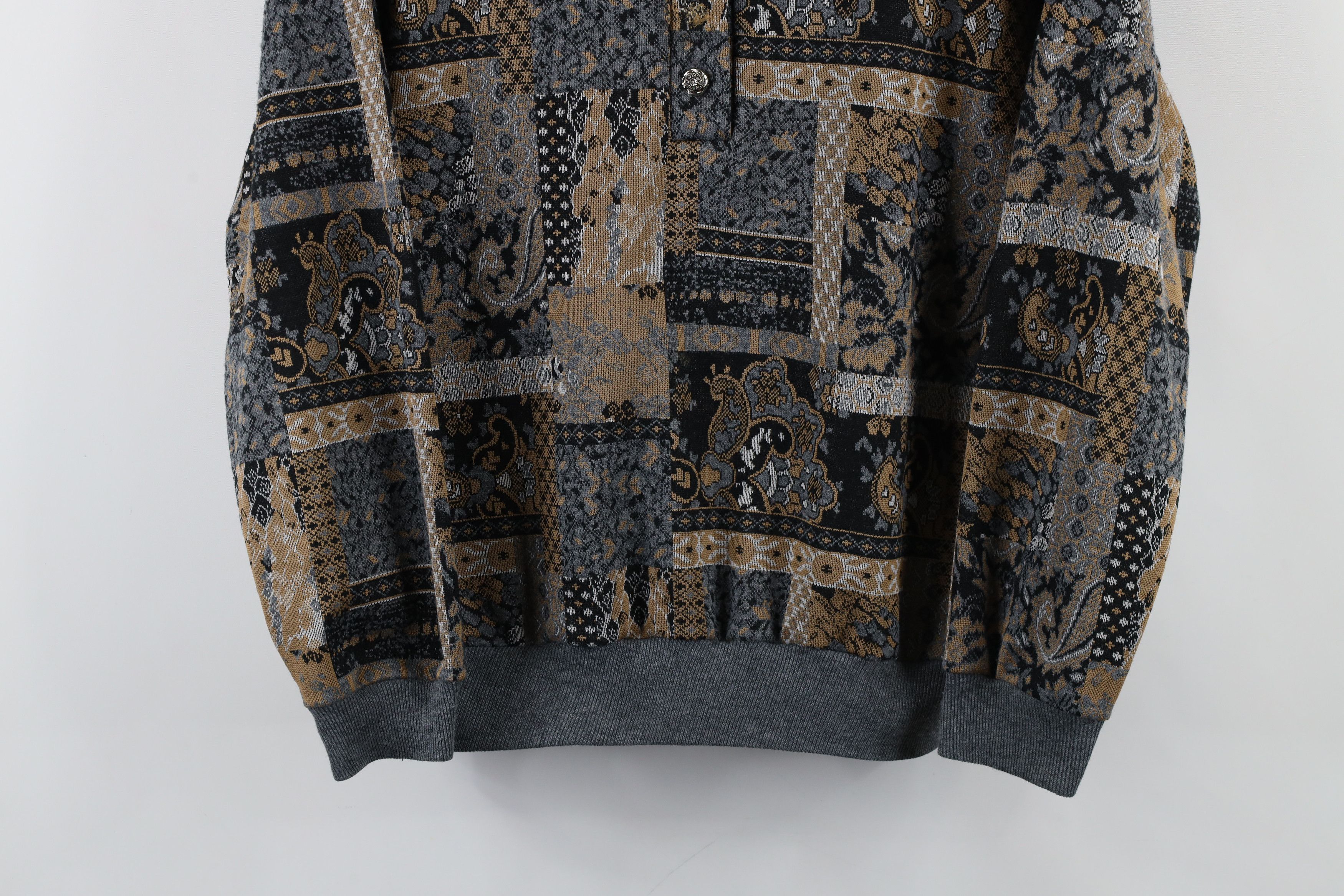 Vintage Vintage 90s Streetwear Tapestry Knit Collared Sweater USA Size M / US 6-8 / IT 42-44 - 3 Thumbnail