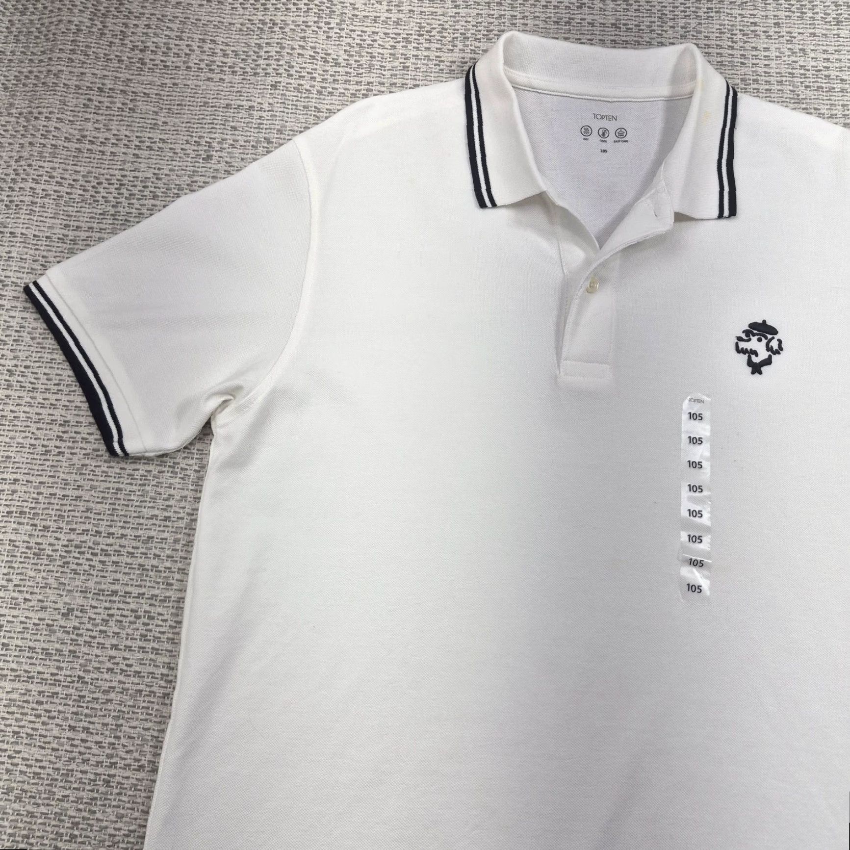 Vintage TOPTEN Polo Golf Shirt Mens Large White Tipped Collar Easy Care Tagless Casual Size US L / EU 52-54 / 3 - 3 Thumbnail