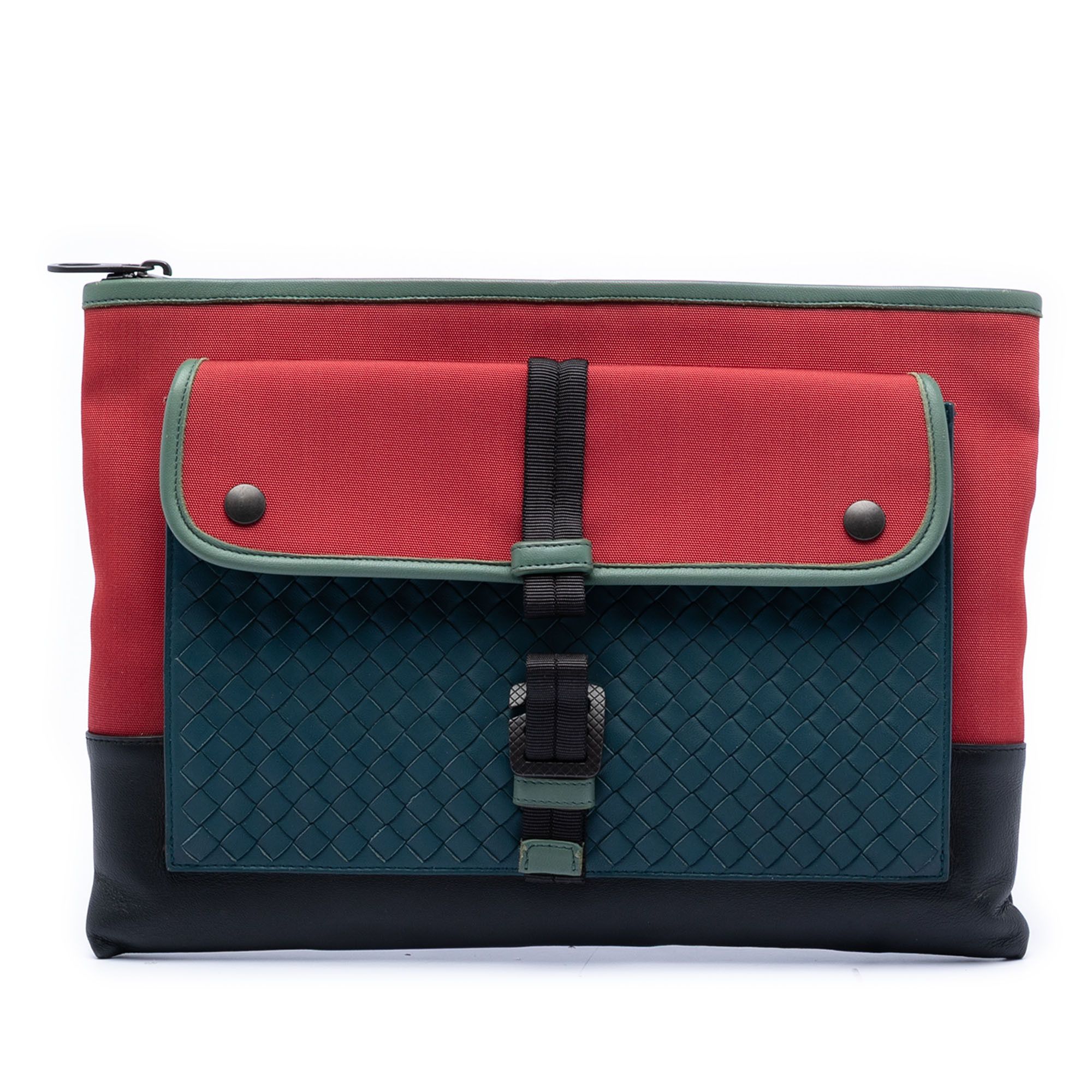 Bottega Veneta Bottega Veneta Canvas and Nappa Intrecciato Clutch Size ONE SIZE - 1 Thumbnail