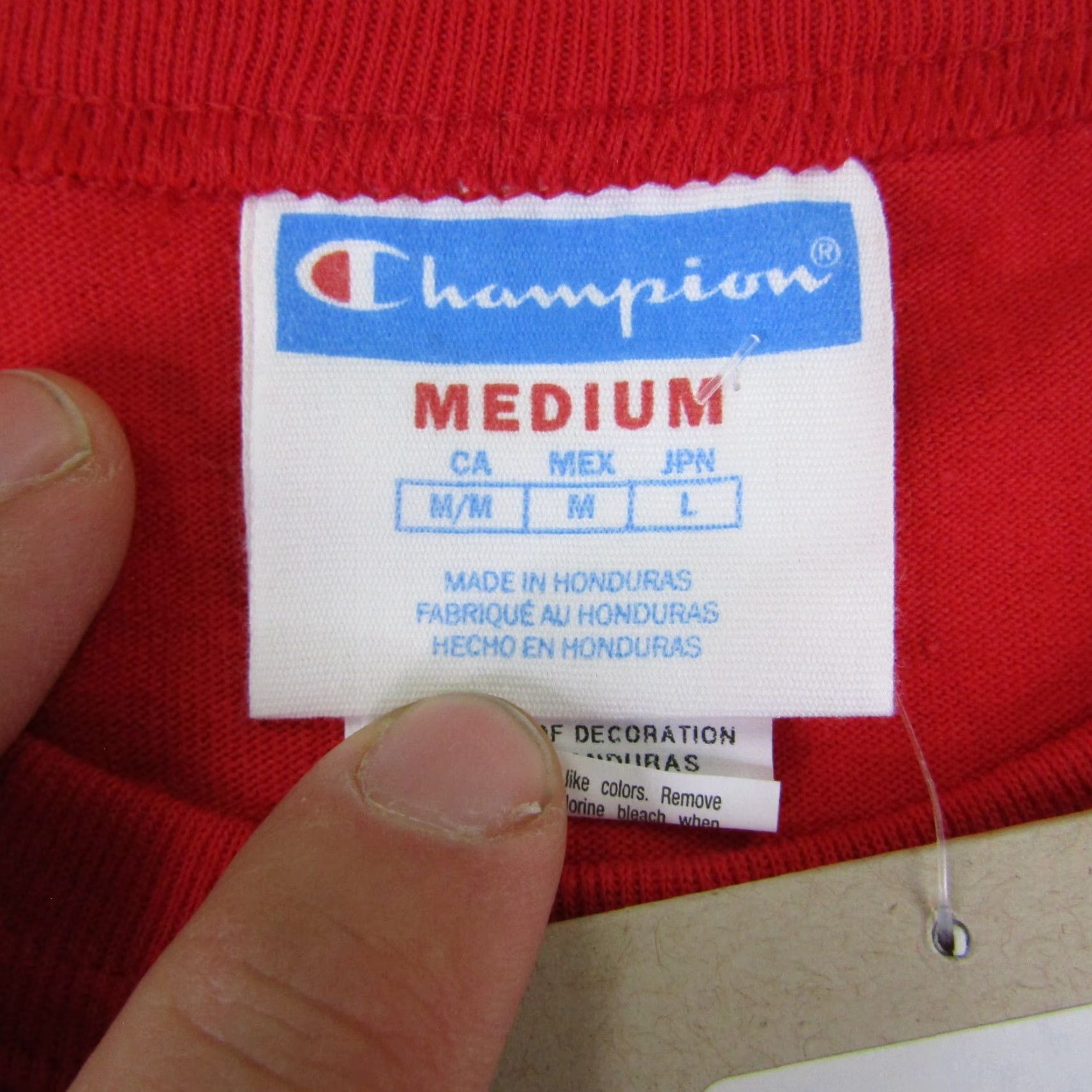 Champion VINTAGE Champion Space T-Shirt Men Medium Red Cotton Crew Neck Short Sleeve Graphic Print 90s Mens Size US M / EU 48-50 / 2 - 6 Thumbnail