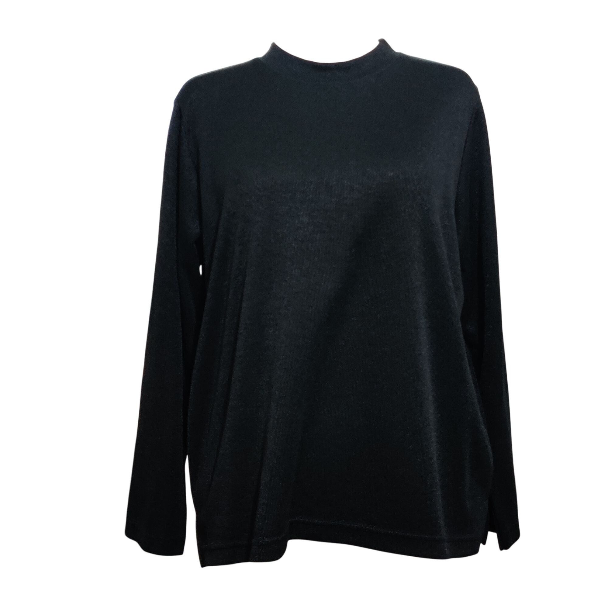 Other BonWorth L Black Long Sleeve Top High Neck Lightweight Cotto Size L / US 10 / IT 46 - 1 Thumbnail