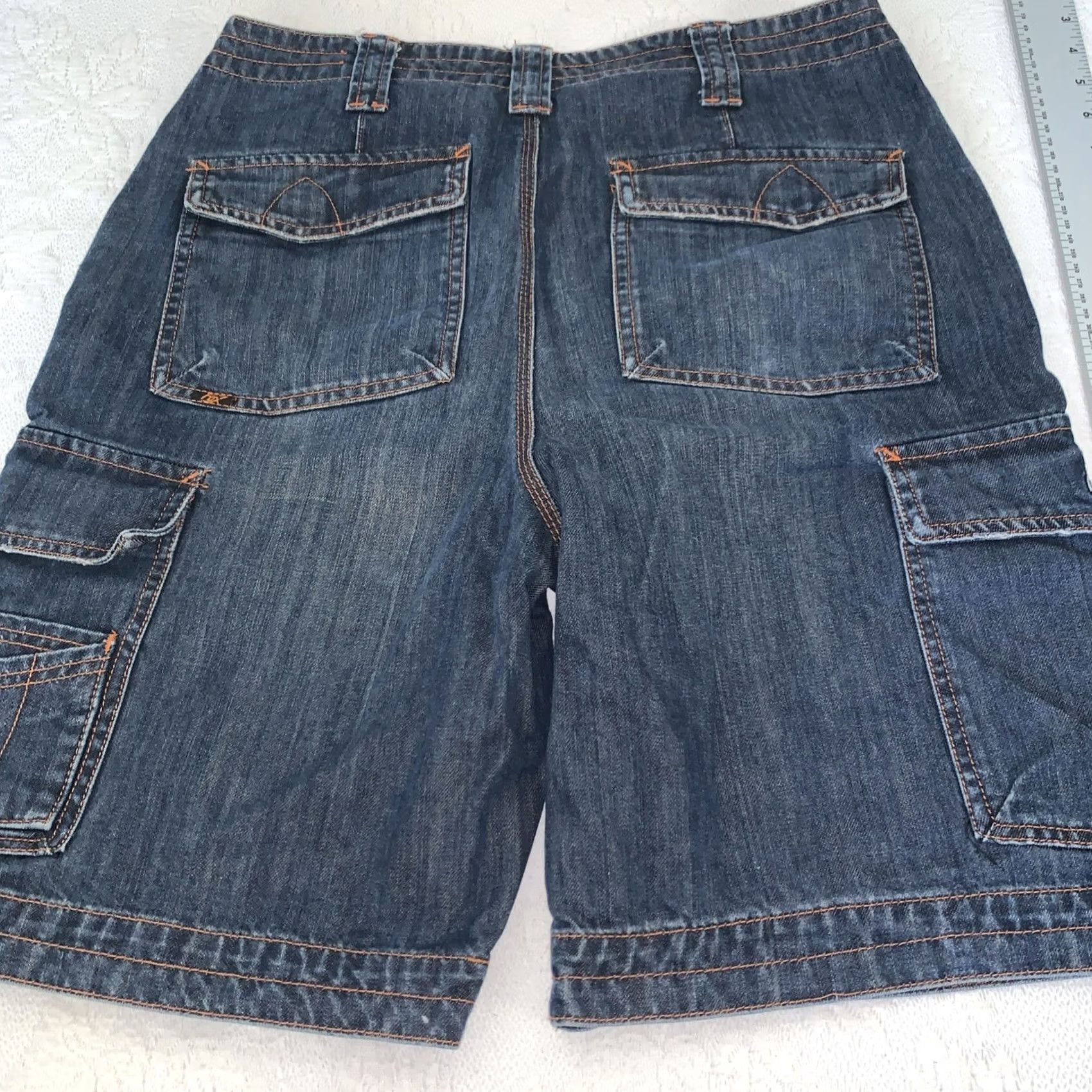 Fox Racing VINTAGE Fox Cargo Shorts Mens 32 Blue Denim Cargo Pocket 90s Grunge Y2k Fox Racing Mens Mens Size US 32 / EU 48 - 5 Thumbnail