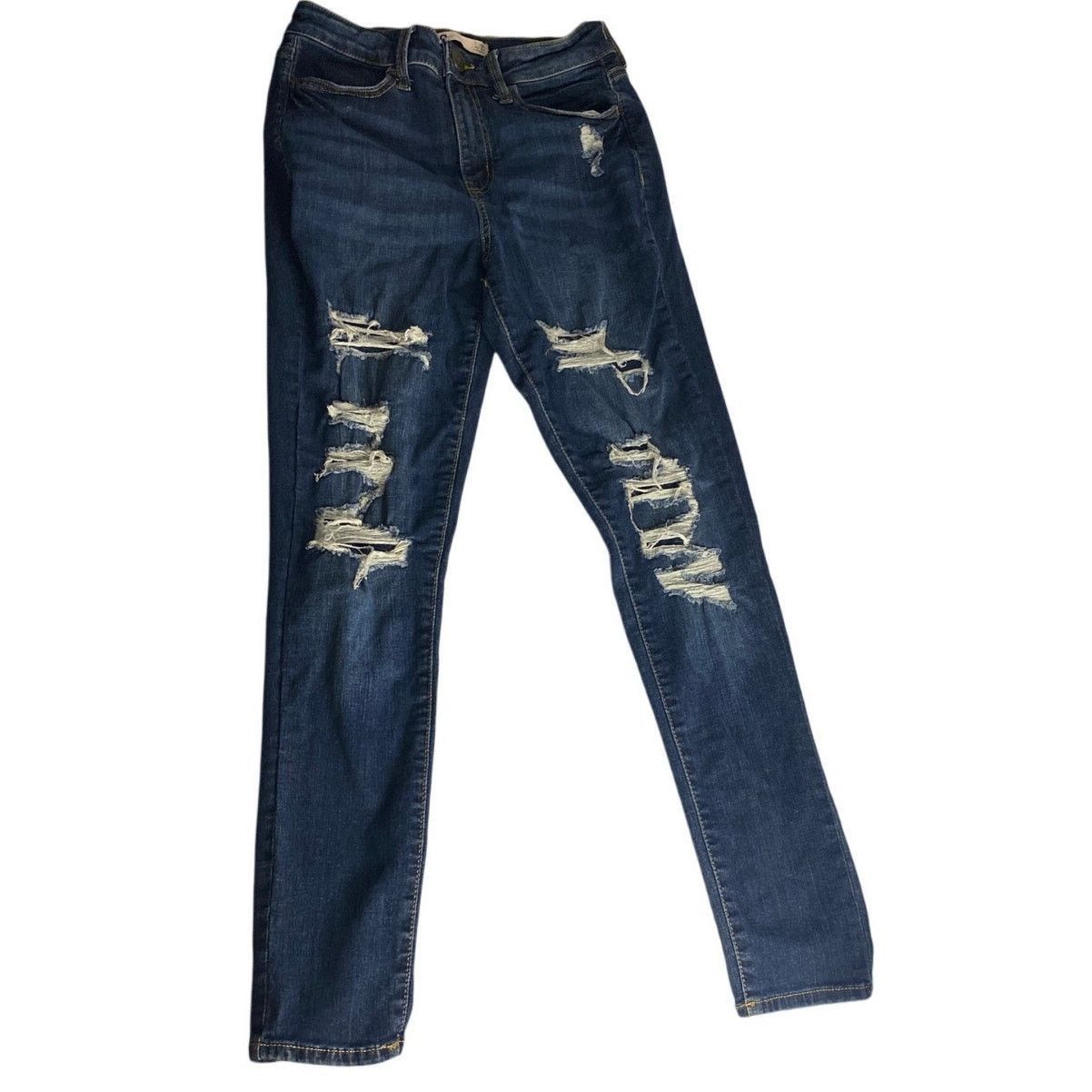Other Distressed Ripped Skinny Jeans Blue SO High Rise Jegging 28 Size 28" / US 6 / IT 42 - 2 Thumbnail