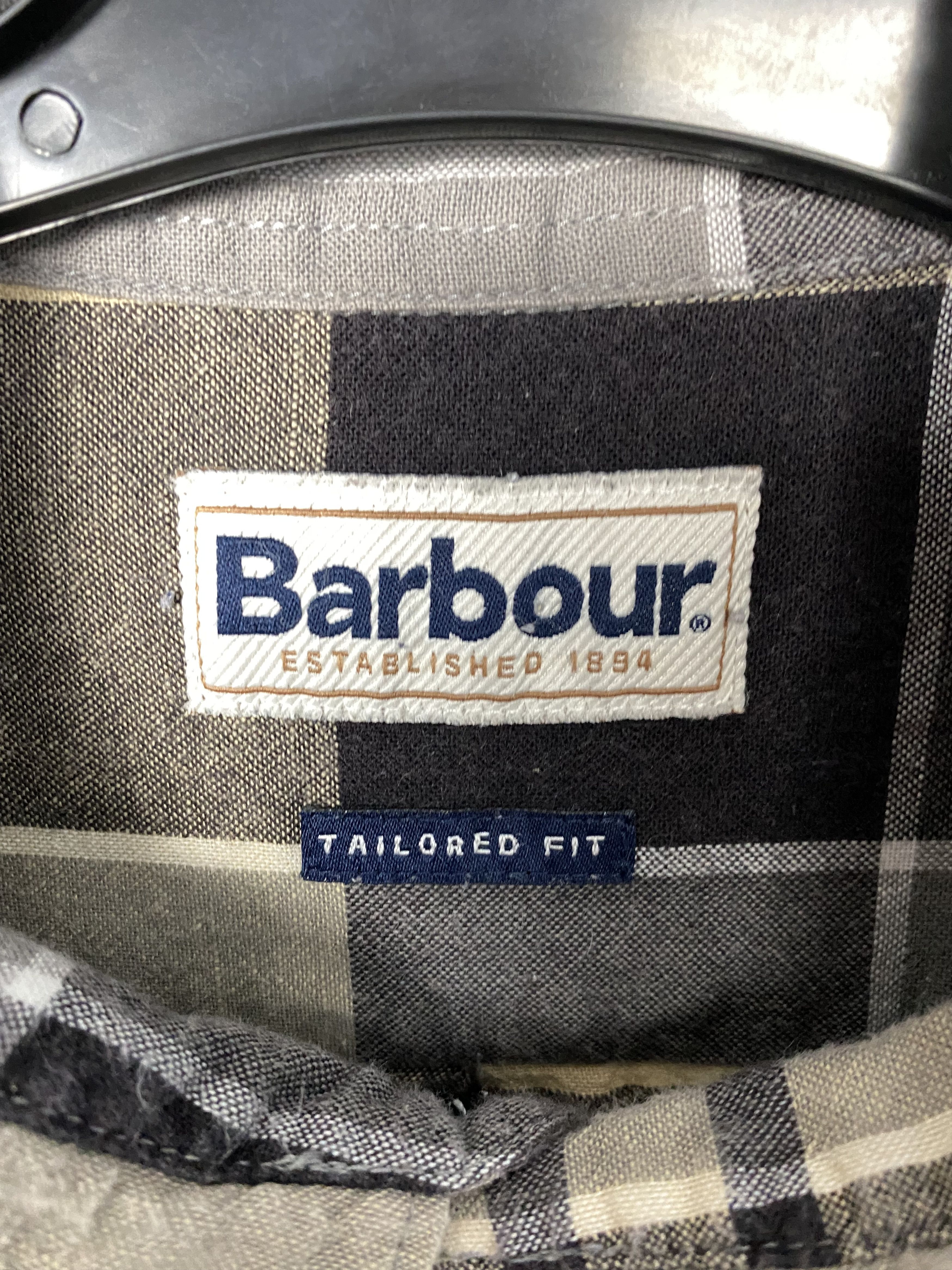 Barbour × Vintage Barbour Tartan Vintage Mens Linen Short Sleeve Shirt Y2K Size US L / EU 52-54 / 3 - 3 Thumbnail