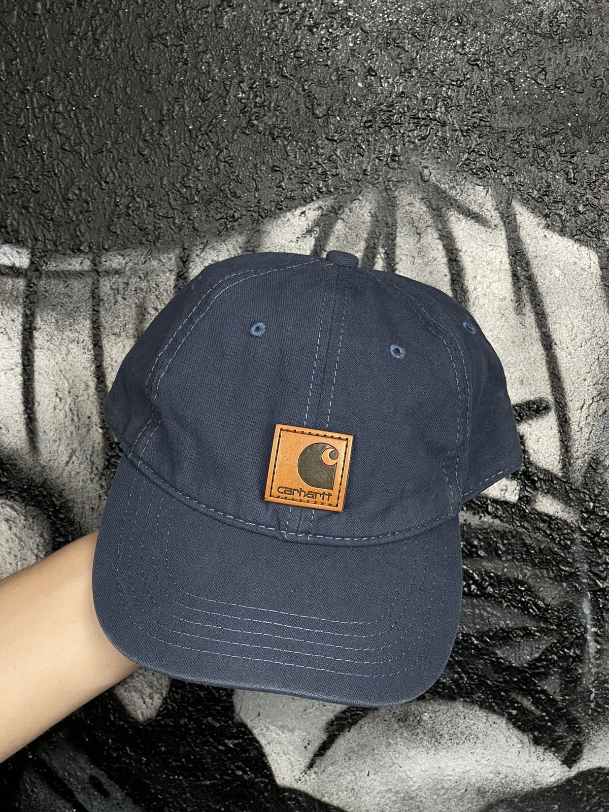 Carhartt Carhartt Leather Logo Blue Baseball Cap One Size Fits Size ONE SIZE - 4 Thumbnail