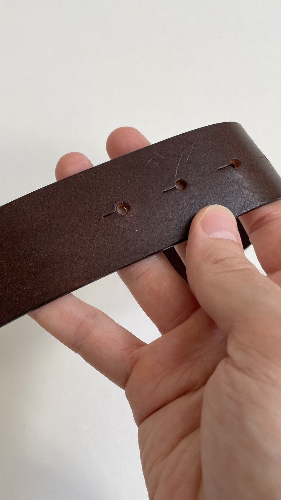 Maison Margiela S/S 11 ‘Woodgrain’ Buckle Leather Belt Size 36 - 15 Thumbnail