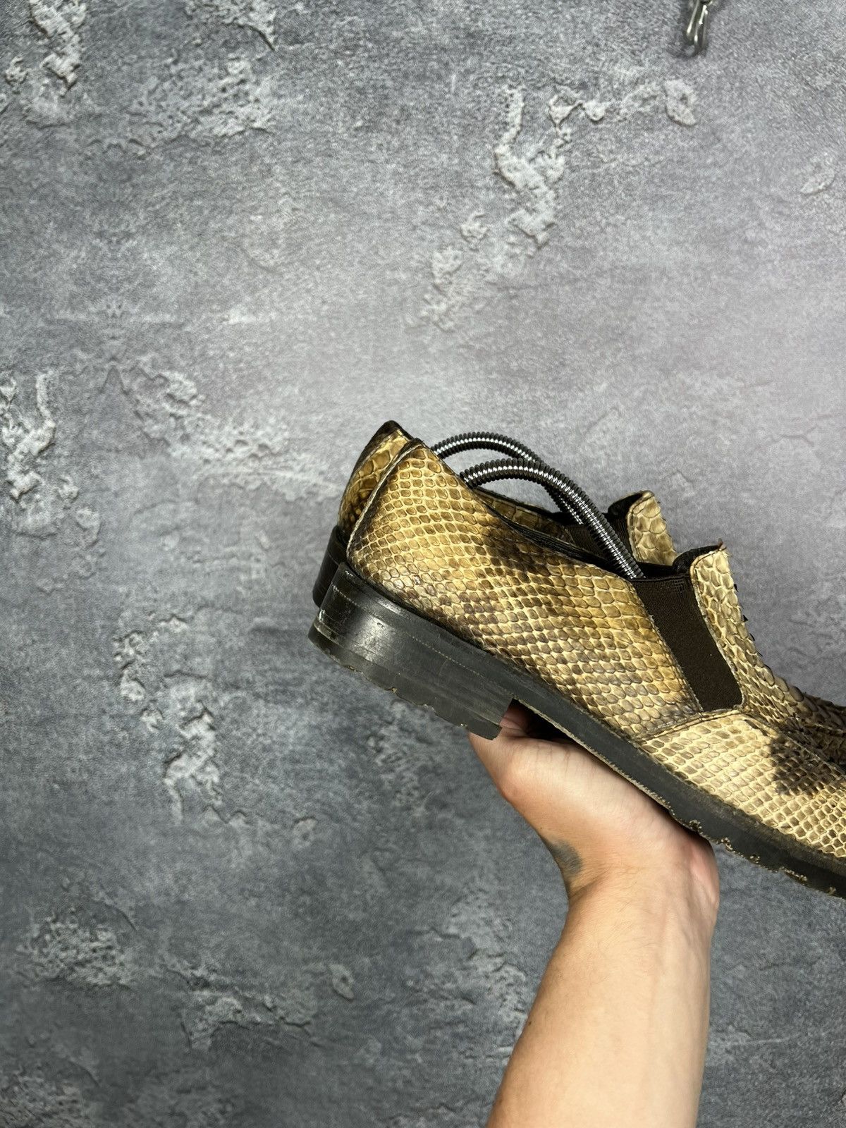 Leather × Vintage Vintage Handcrafted Genuine Python Leather Shoes Size US 9 / EU 42 - 7 Thumbnail