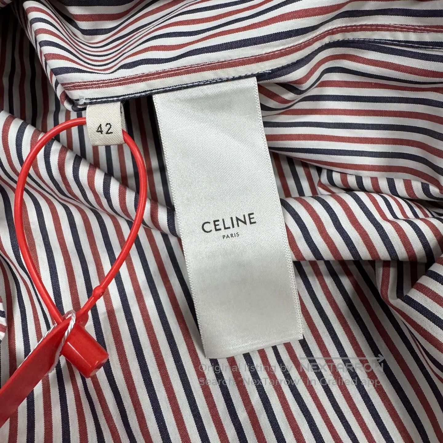 Celine CELINE Embroidery; vertical stripes; long-sleeved shirt| Size US L / EU 52-54 / 3 - 7 Thumbnail