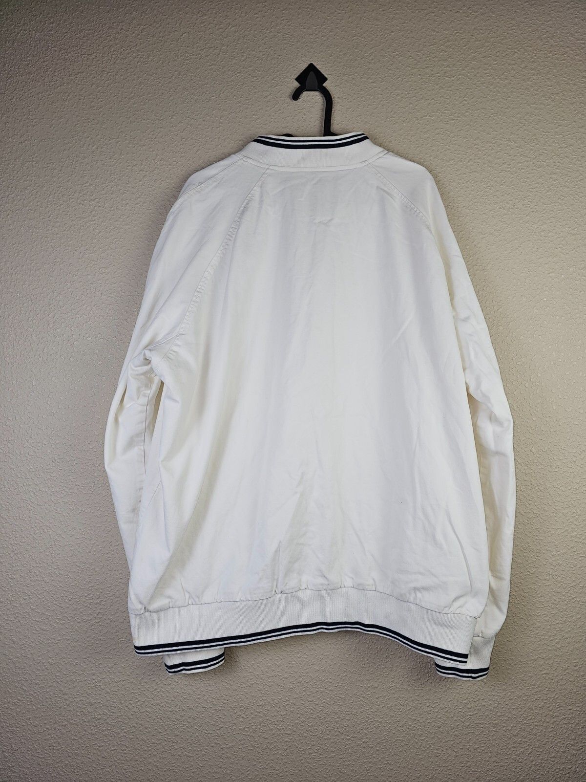 Lacoste Vintage 90s Lacoste Bomber Jacket Made in Italy XL White Size US XL / EU 56 / 4 - 4 Thumbnail