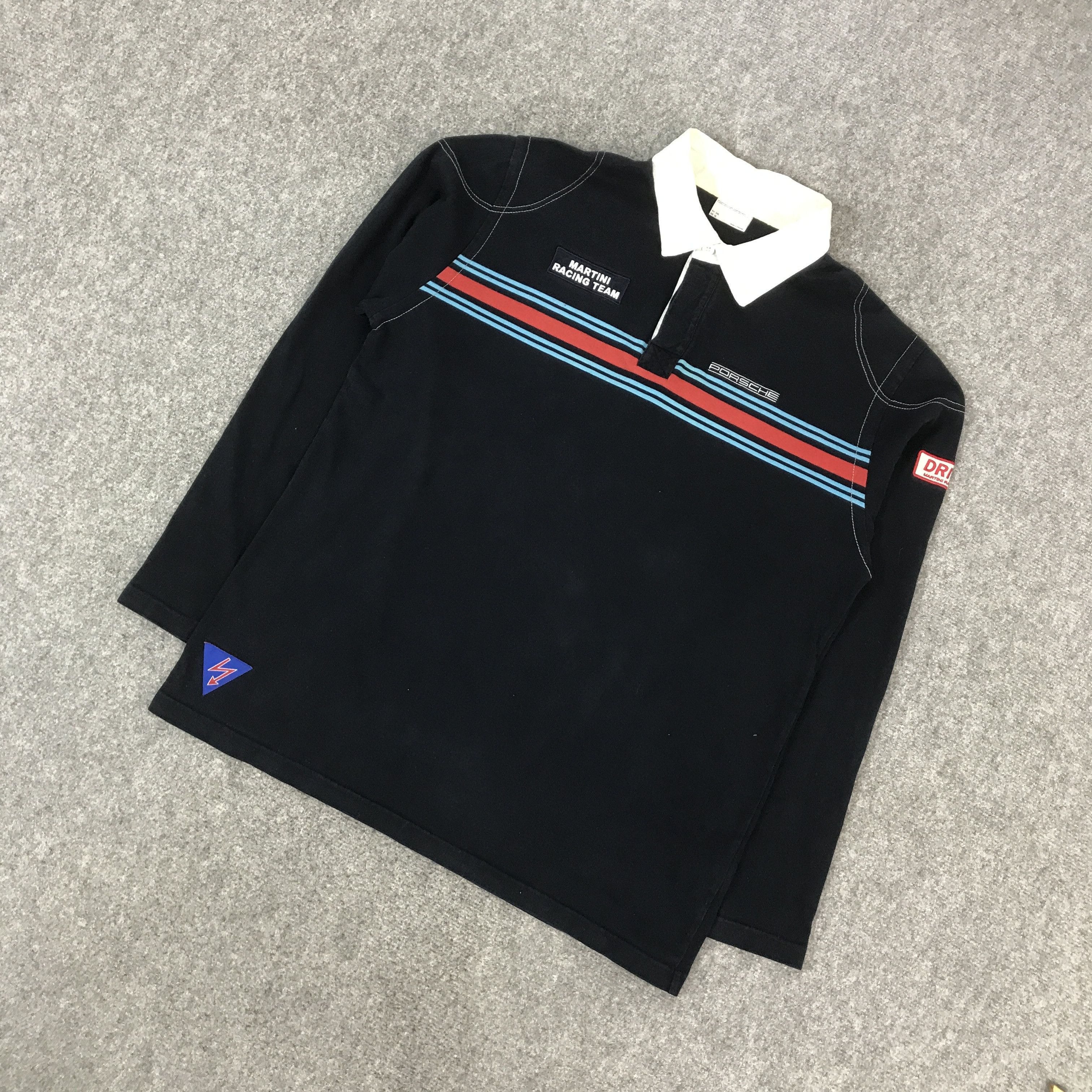 Sports Specialties VTG PORSCHE MARTINI RACING TEAM POLO LONG SLEEVE TSHIRTS Size US XL / EU 56 / 4 - 5 Thumbnail