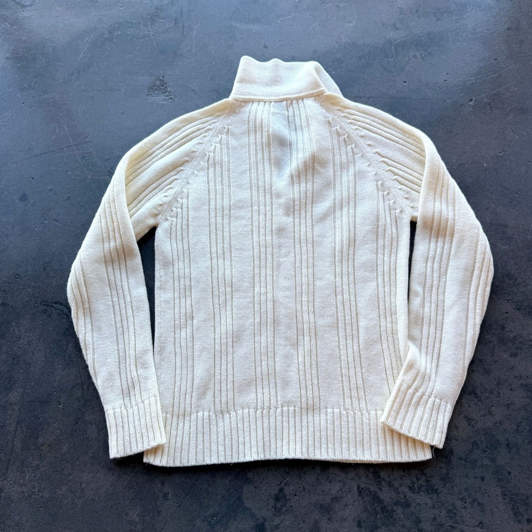 Vintage VINTAGE Y2K White Ribbed Knit Longsleeve 1/4 Zip Fisherman Women's Sweater L Size L / US 10 / IT 46 - 2 Thumbnail