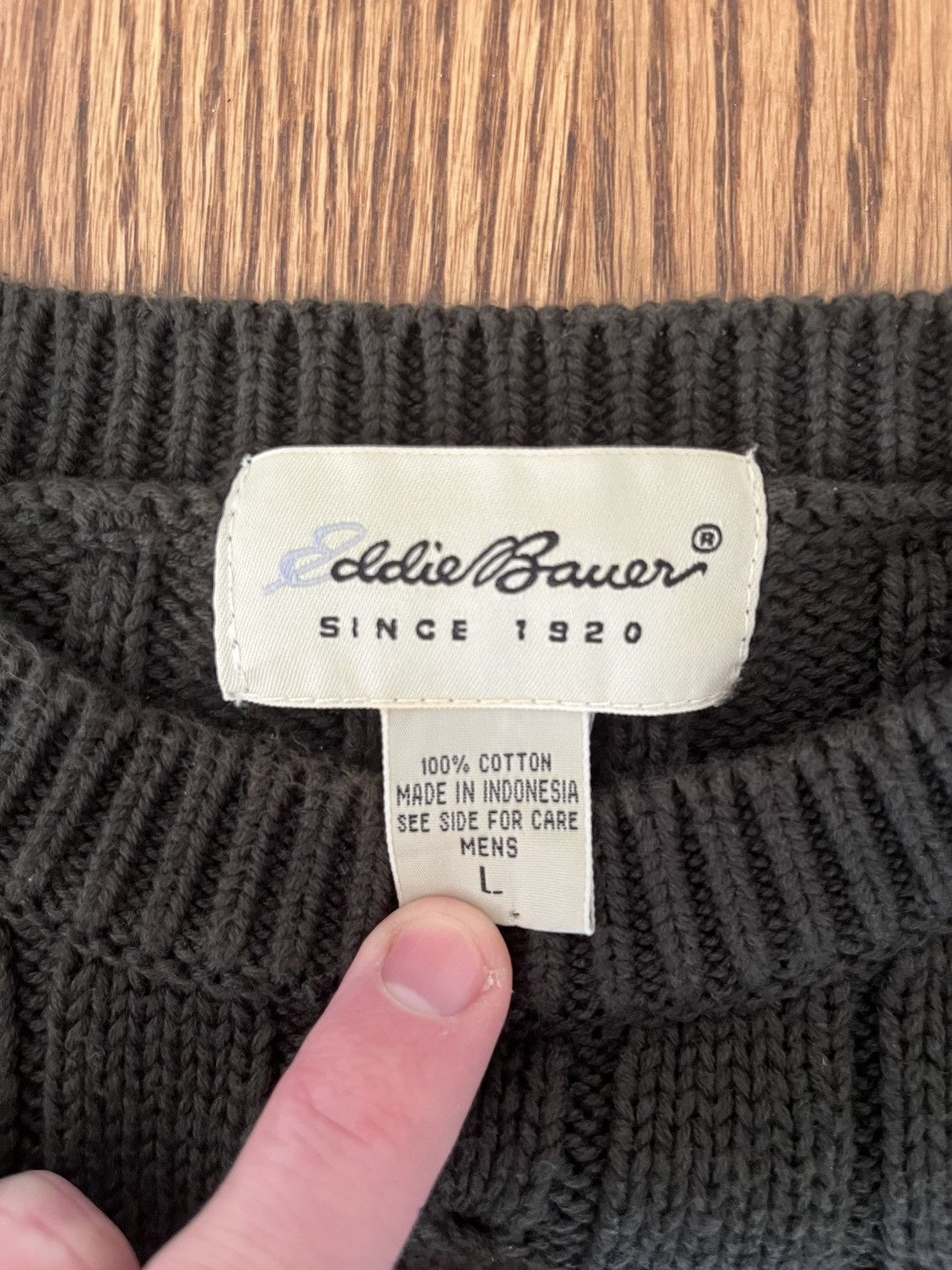 Vintage 90s Y2K Cable Knit Sweater Crew Prep Bean APC