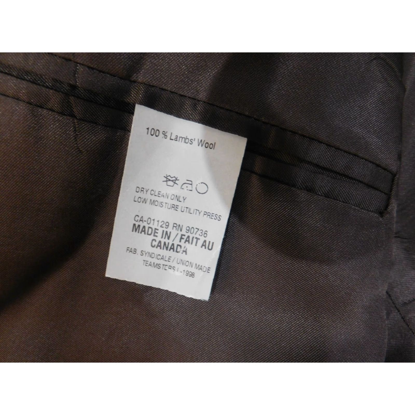 Chaps VINTAGE Chaps Ralph Lauren blazer / coat Wool 42L Mens Brown Two-Button Geometric Tweed Regular Peak Lapel 90s Classic Jacket Thick Wool Size 42R - 5 Thumbnail