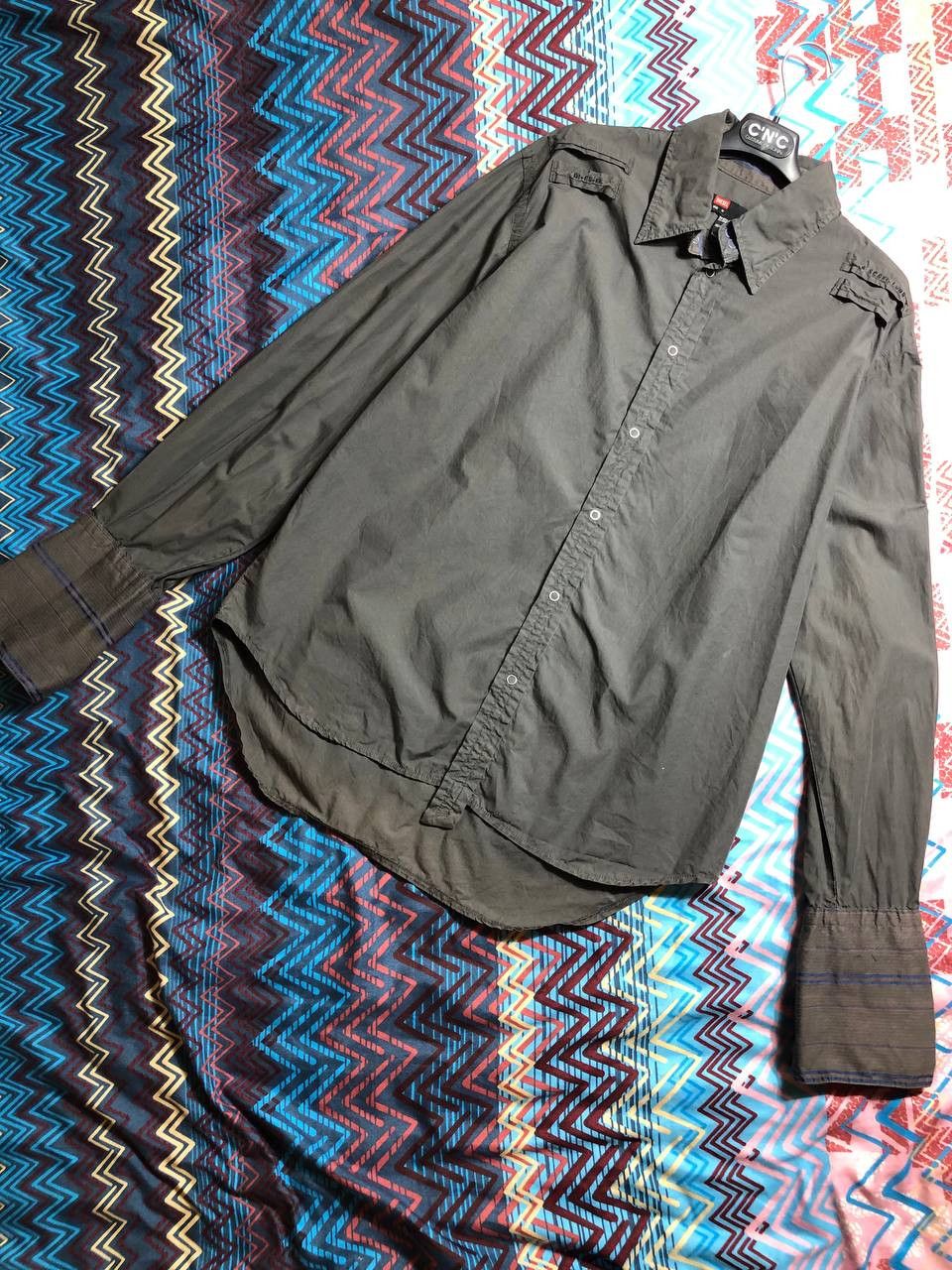 Diesel × Vintage Vintage Diesel Metal Logo Button Up Shirt Y2K Size US M / EU 48-50 / 2 - 4 Thumbnail
