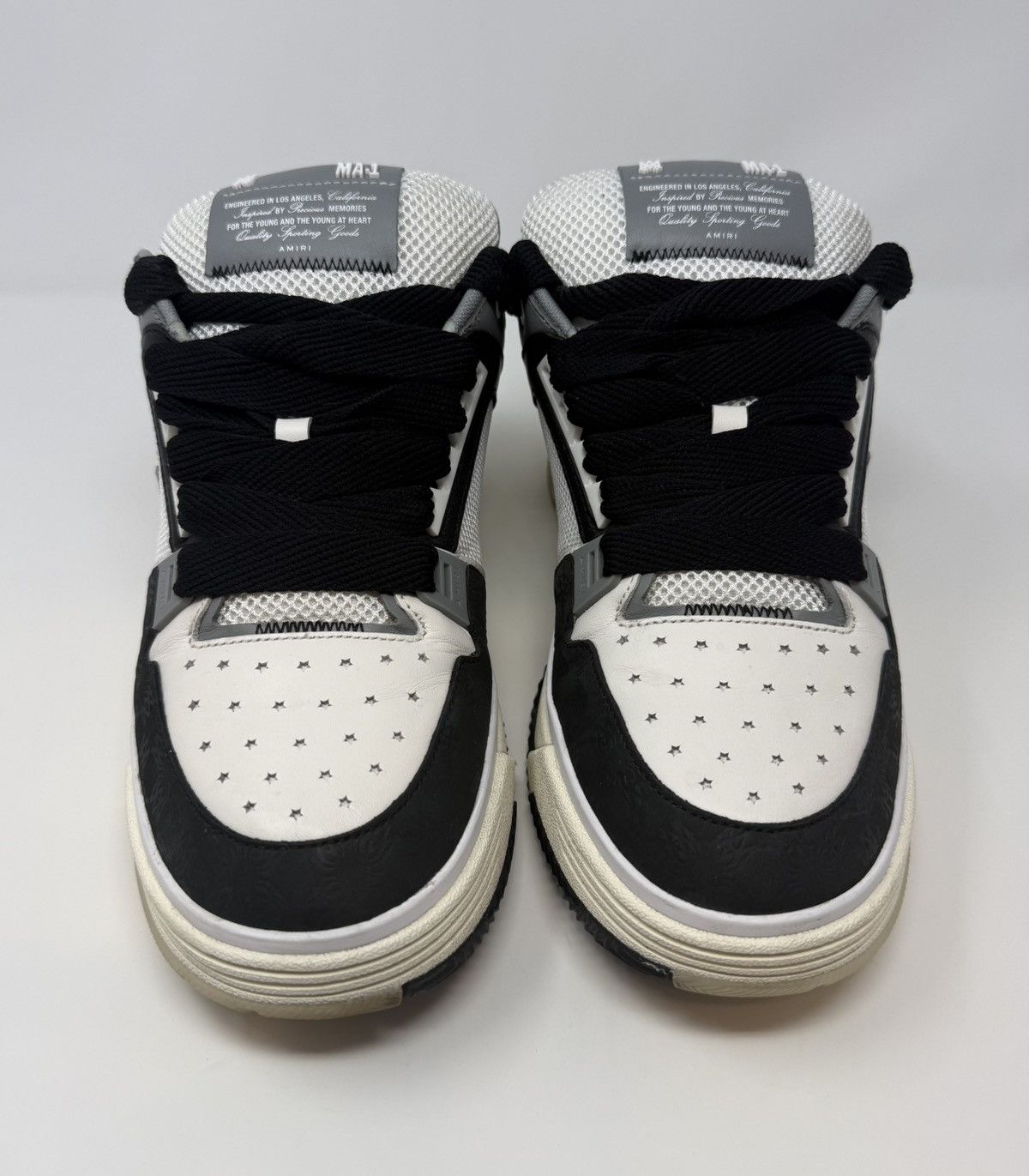 Amiri Amiri MA 1 Debossed Monogram Sneaker White Black Size US 12 / EU 45 - 2 Thumbnail