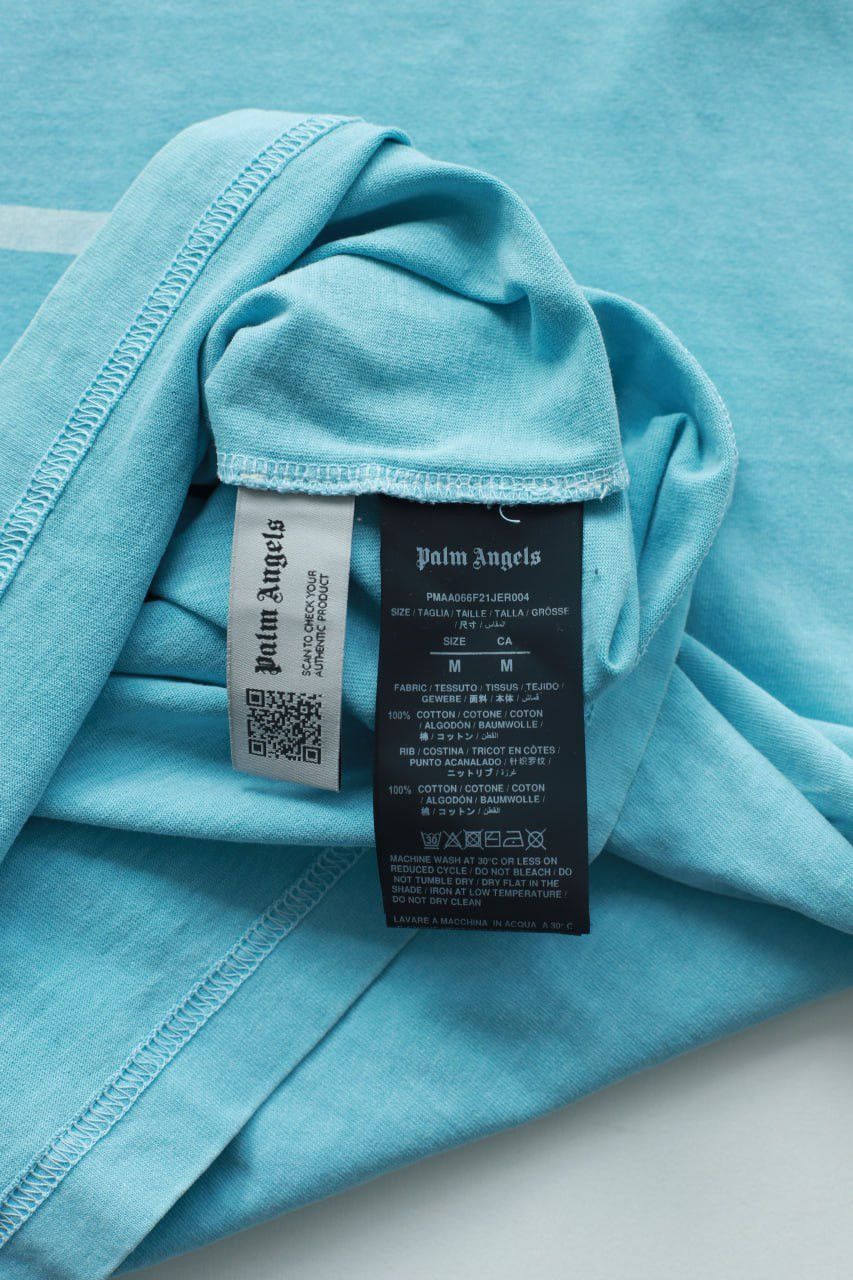 Palm Angels Palm Angels Palm Tree T-shirt Light Blue Size US M / EU 48-50 / 2 - 13 Thumbnail