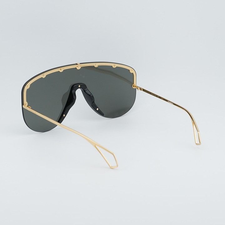 Gucci Gucci GG0667S 001 Sunglasses Gold Shield Frame, Grey Lenses Size ONE SIZE - 10 Thumbnail