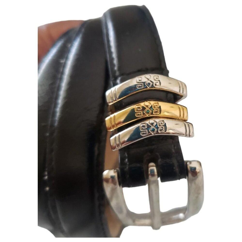 Designer JG Hook Black Leather Belt Size ONE SIZE - 1 Thumbnail