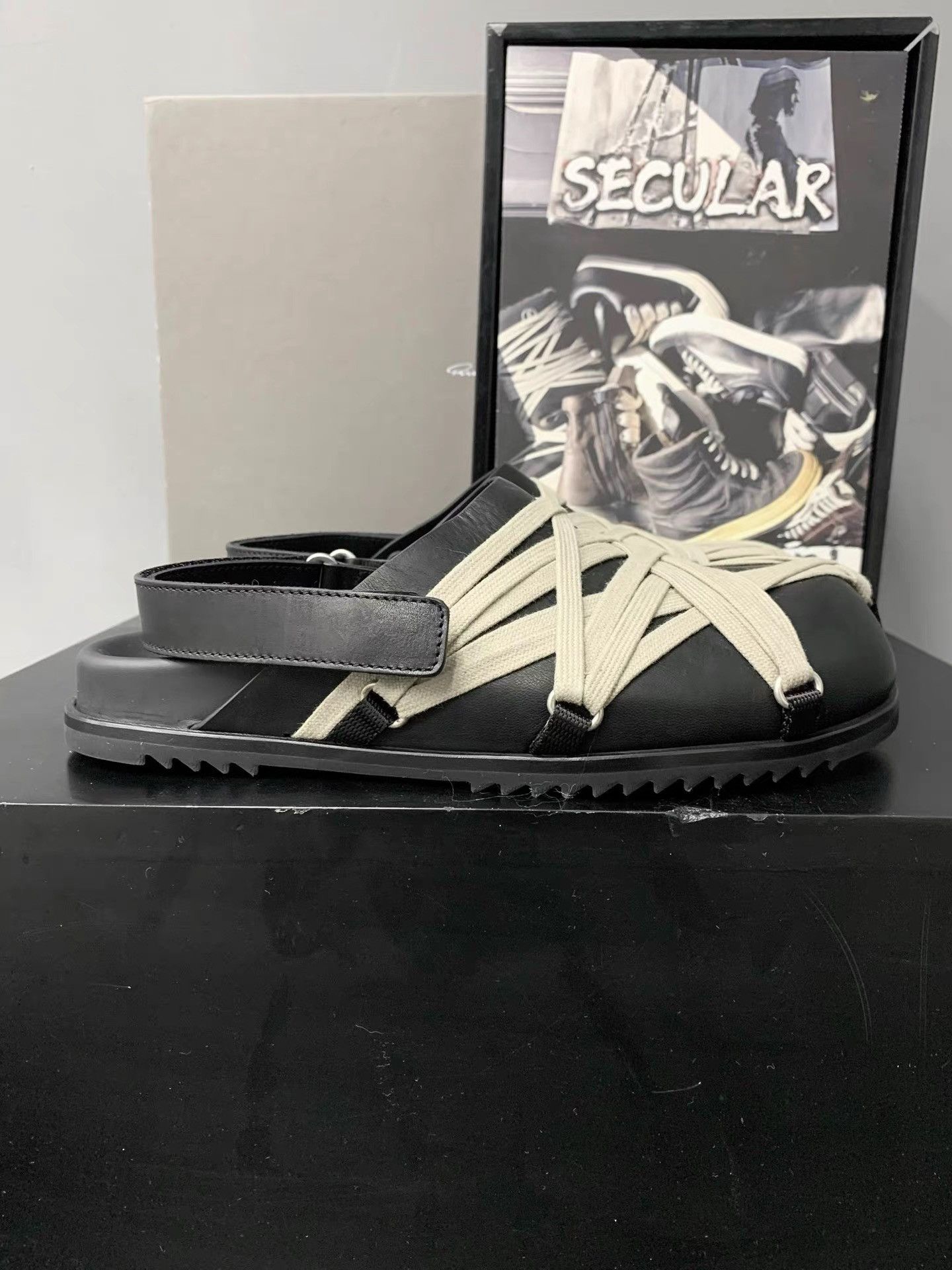 Rick Owens Rick Owens 25SS Mega-Laced Birkenstock Slides K34 Size US 6 / IT 36 - 5 Thumbnail