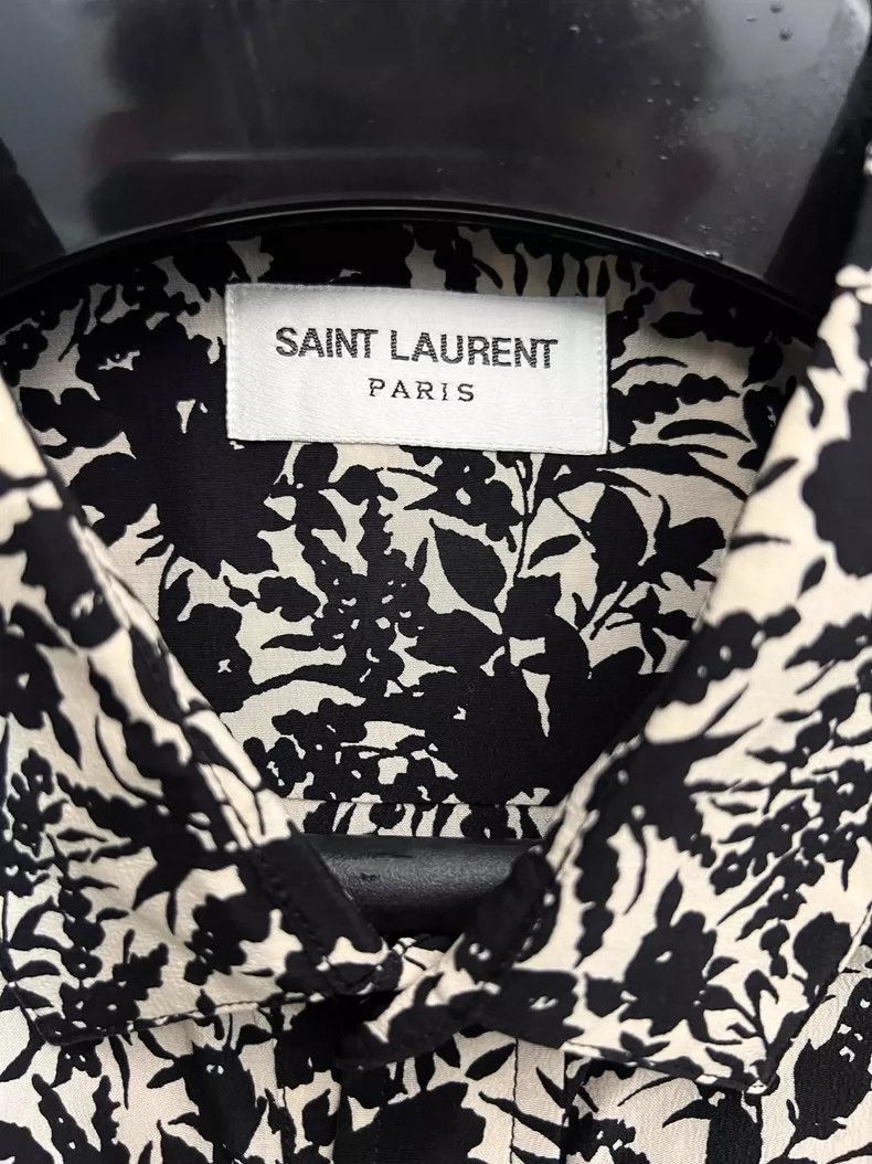 Saint Laurent Paris Saint Laurent Floral Print Short Sleeve Shirt-2507 Size US S / EU 44-46 / 1 - 3 Thumbnail