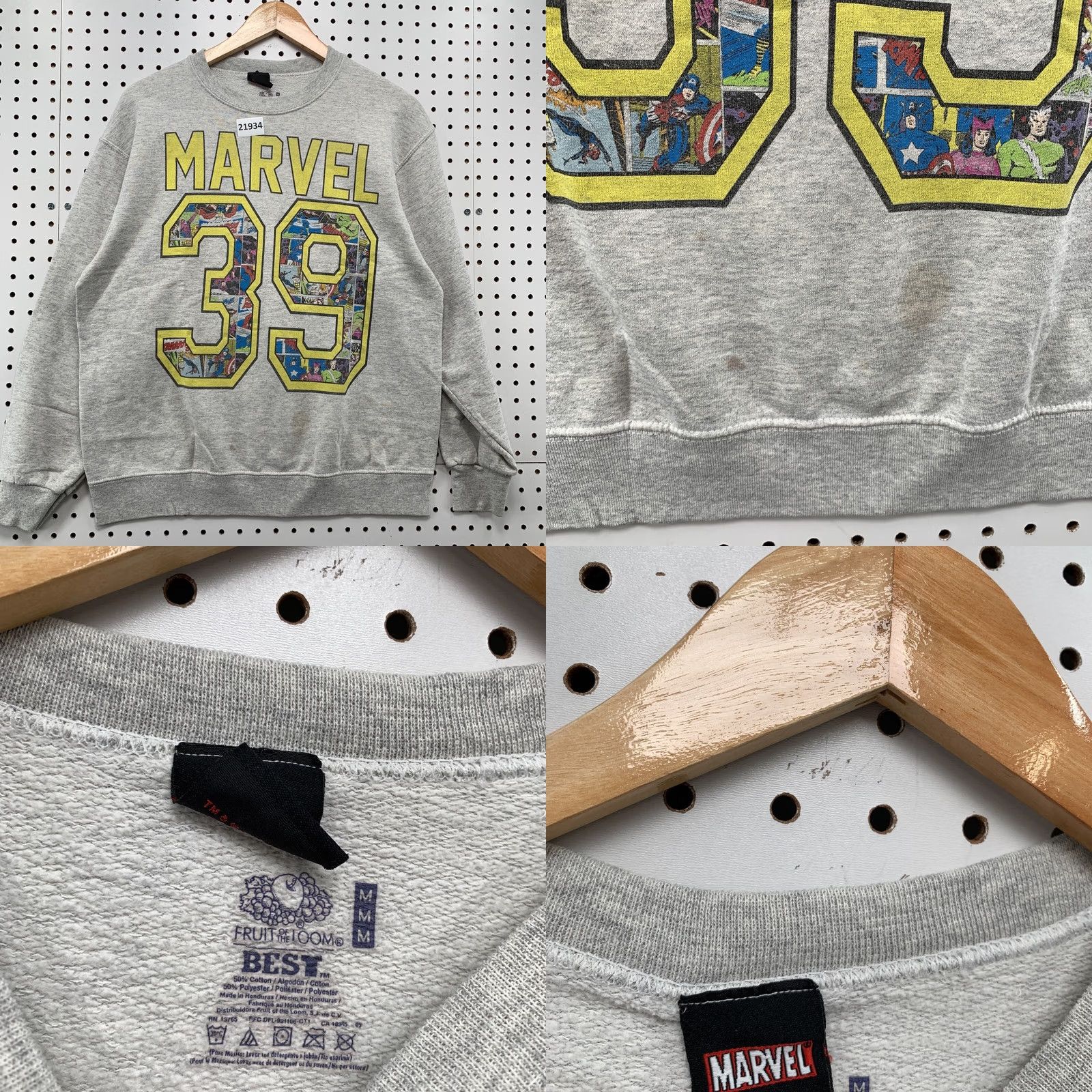 Vintage Marvel Sweatshirt Gray Adult Medium Crewneck Pullover Comic Movie 39 Crewneck Sweatshirt Gray Adult Medium Size US M / EU 48-50 / 2 - 8 Thumbnail