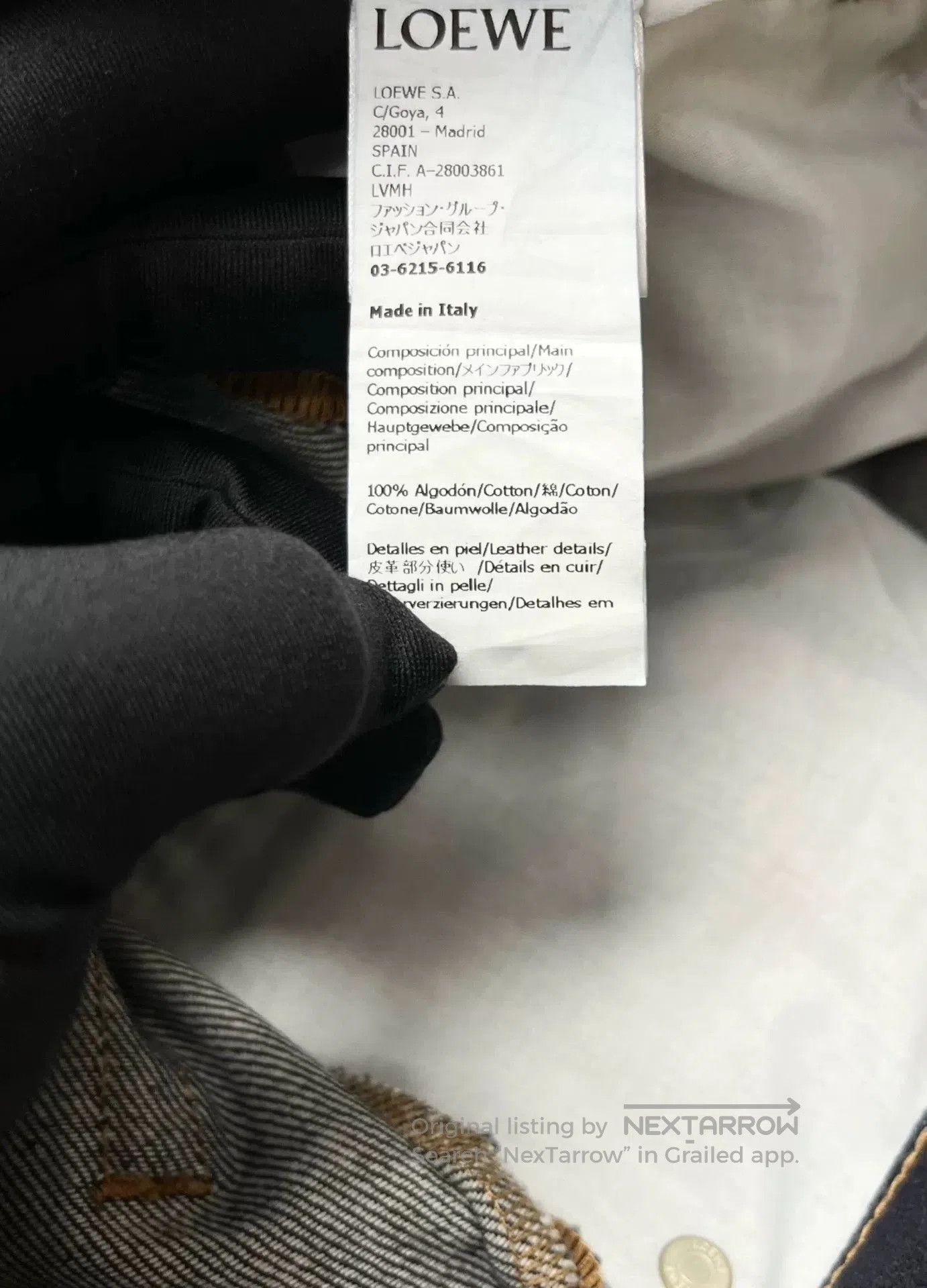 Loewe Loewe Dark Blue Oversized Flared Leather Patch Jeans. Size US 30 / EU 46 - 3 Thumbnail