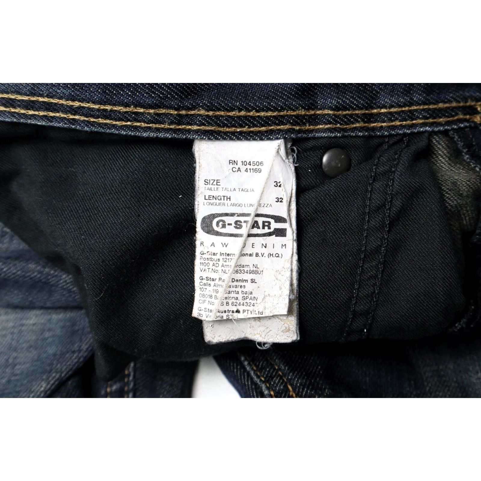 G-Star G-STAR Jeans Men's W32/L32 Regular Blue Faded Whiskers Button Fly Logo Classic Denim Jeans Mens Regular Fit Size US 32 / EU 48 - 6 Thumbnail