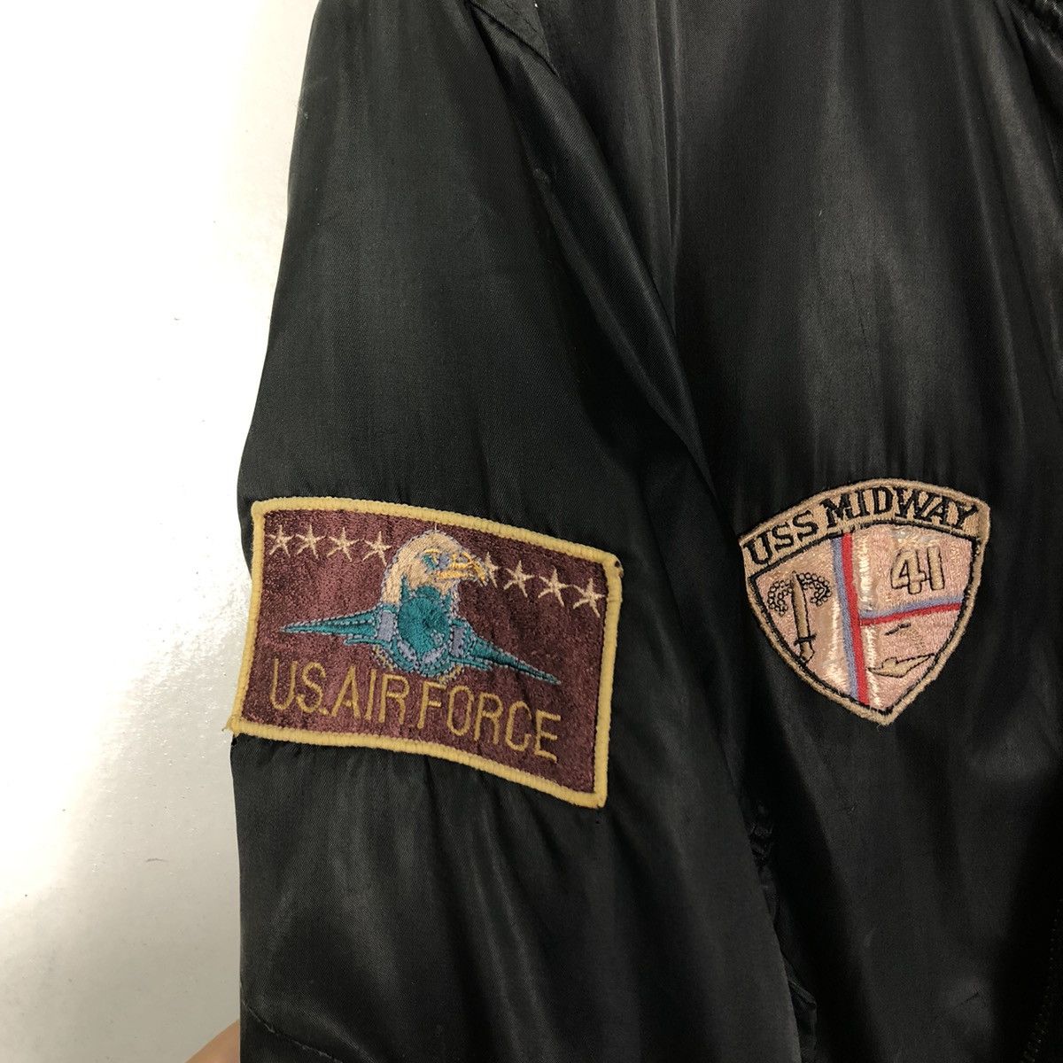 Japanese Brand 🔥90s RIOT RIOT REVERSIBLE BOMBER JACKET USS MIDWAY MILITARY Size US M / EU 48-50 / 2 - 16 Thumbnail