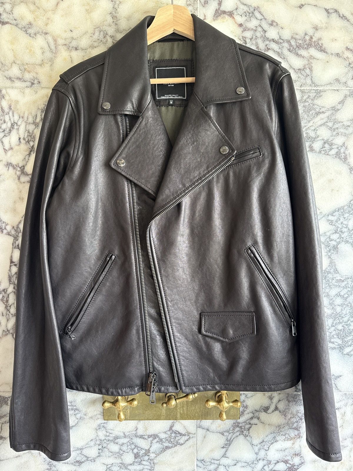 Todd Snyder Impeccable Black Leather Moto jacket Size US M / EU 48-50 / 2 - 1 Thumbnail