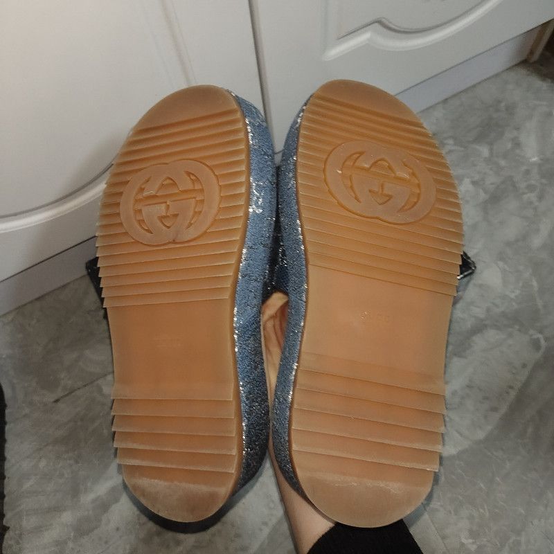 Gucci Gucci Blue and Brown Platform Slides - Size US 5 / EU 37 - 2 Thumbnail
