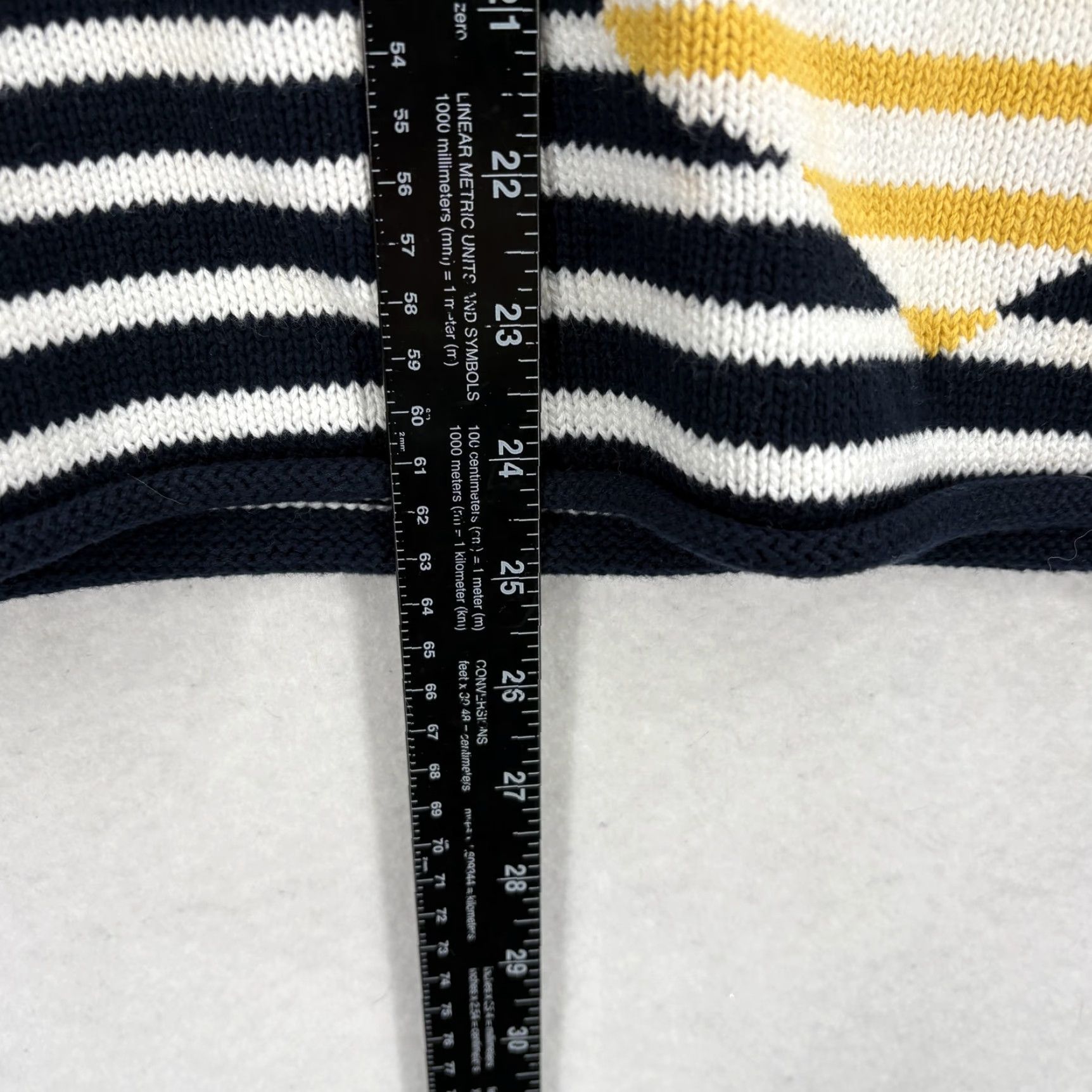 Vintage Norton Studio Sweater Womens Large Blue Stripe Anchor V-Neck Cotton Nautical NWT Size L / US 10 / IT 46 - 7 Thumbnail