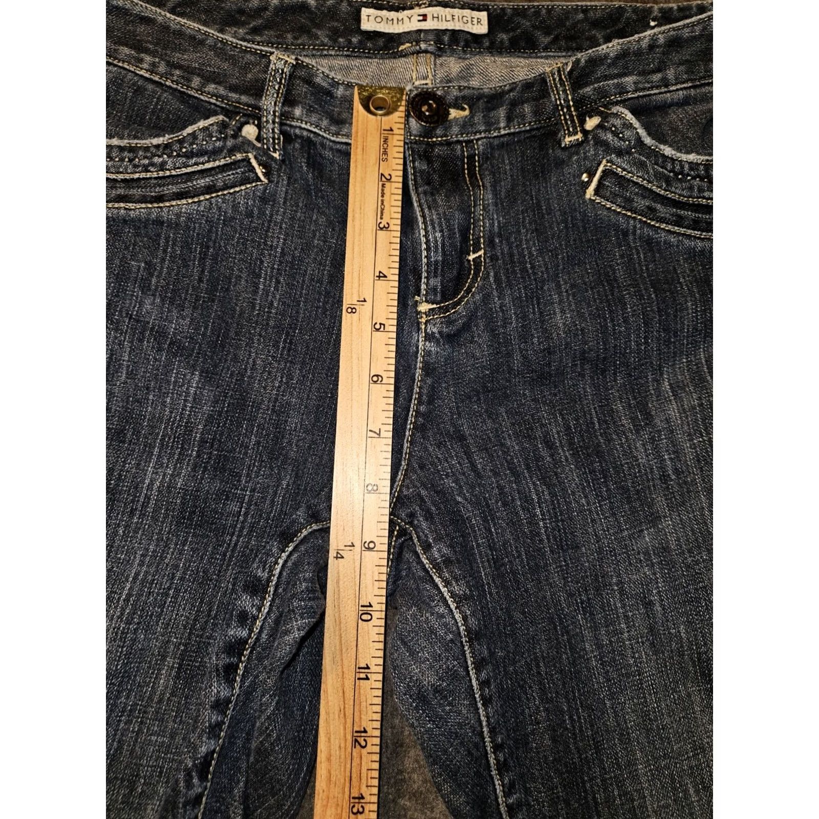 Tommy Hilfiger Tommy Hilfiger Capri Jeans Women 10 Low Rise Blue Crop Denim Logo Pockets 90s Hipster Preppy Womens Size 32" / US 10 / IT 46 - 5 Thumbnail