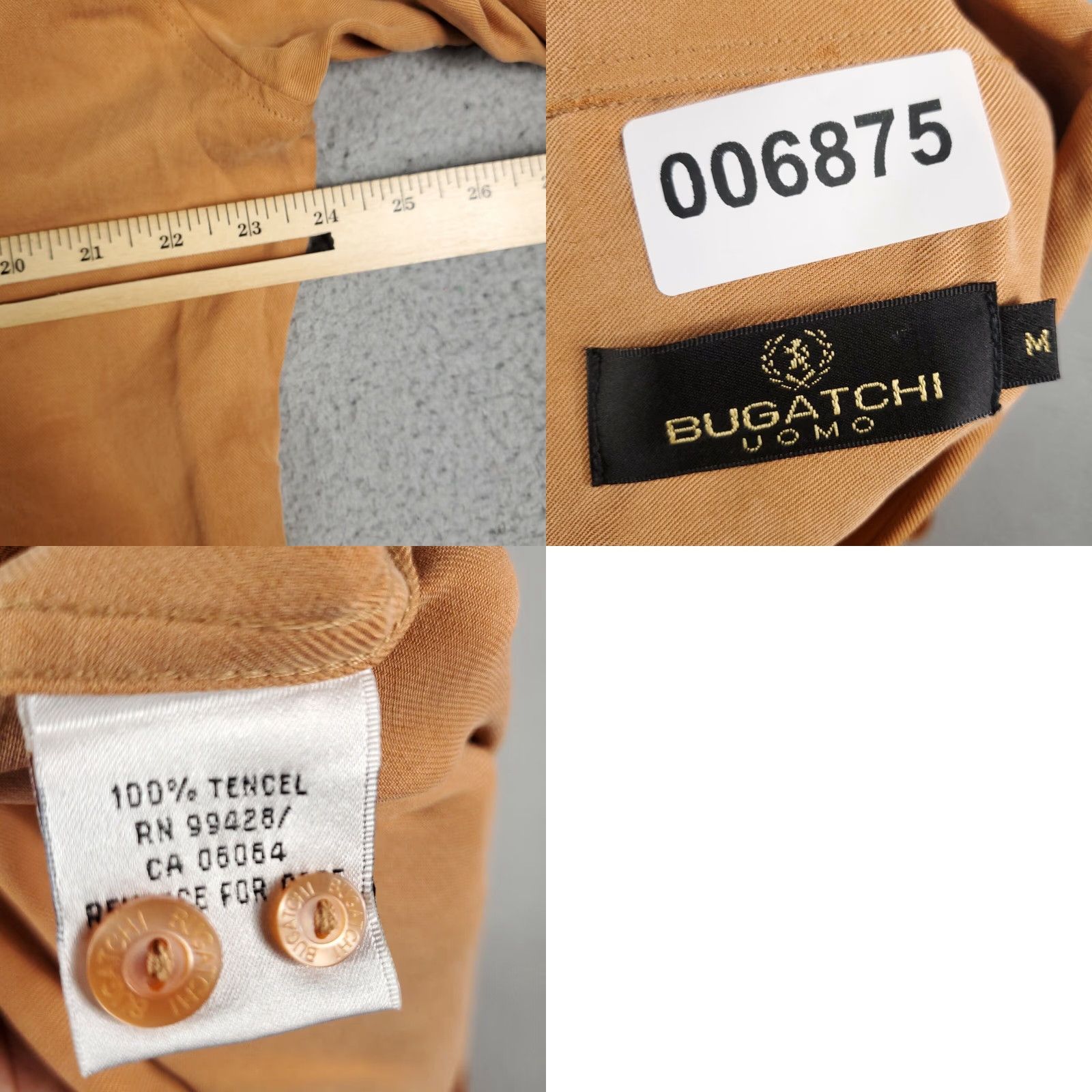 BUGATCHI Bugatchi Uomo Beige Long Sleeve Button Up Shirt Size Medium Mens Classic Modern Size US M / EU 48-50 / 2 - 8 Thumbnail