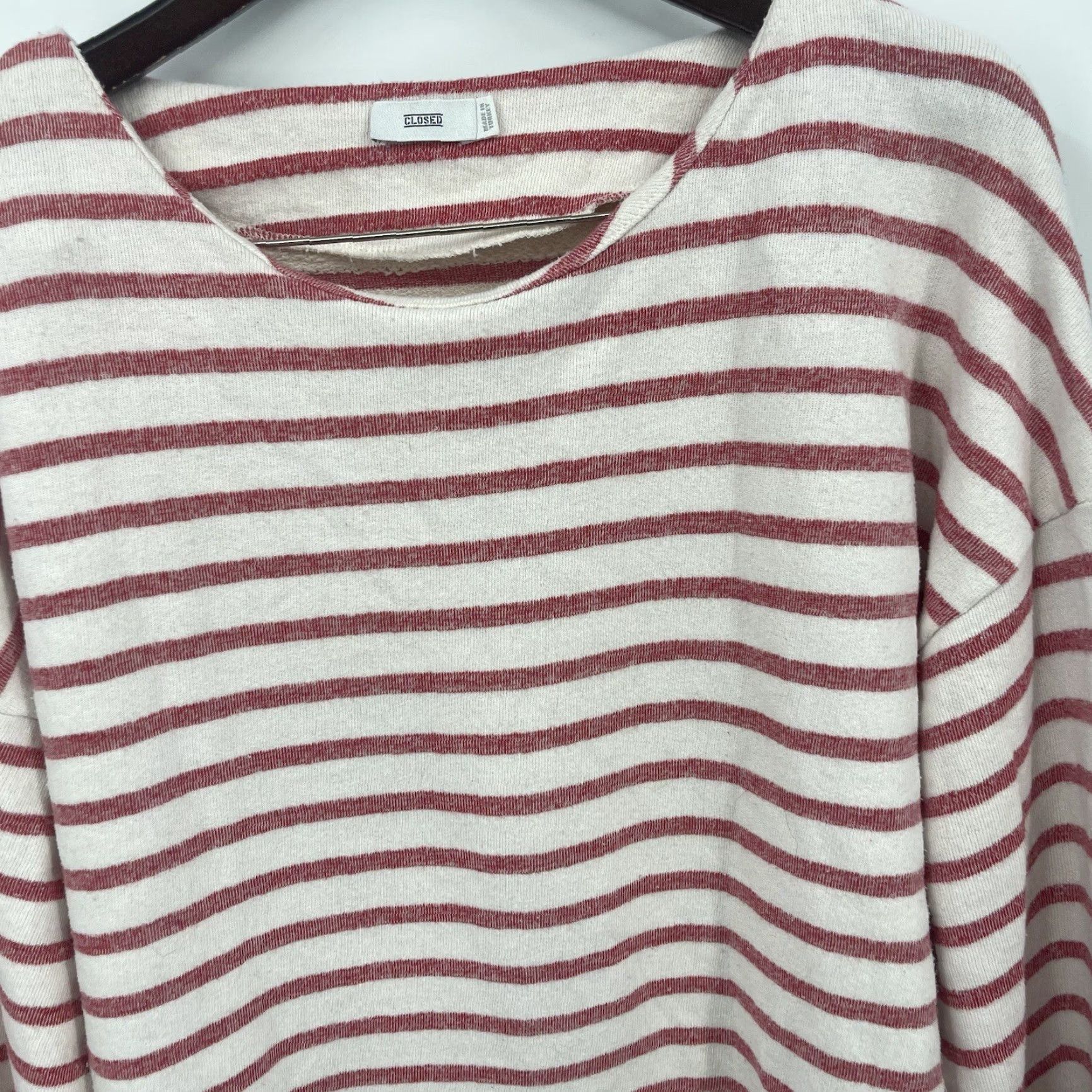 CLOSED Closed Sweater Women Large Ivory Striped Long Sleeve Pullover Casual Classic Womens Size L / US 10 / IT 46 - 2 Thumbnail